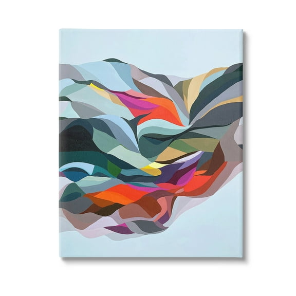 Stupell Industries Alternating Geometric Shapes Abstract Painting Gallery Wrapped Canvas Art Print Wall Art, 16 x 20