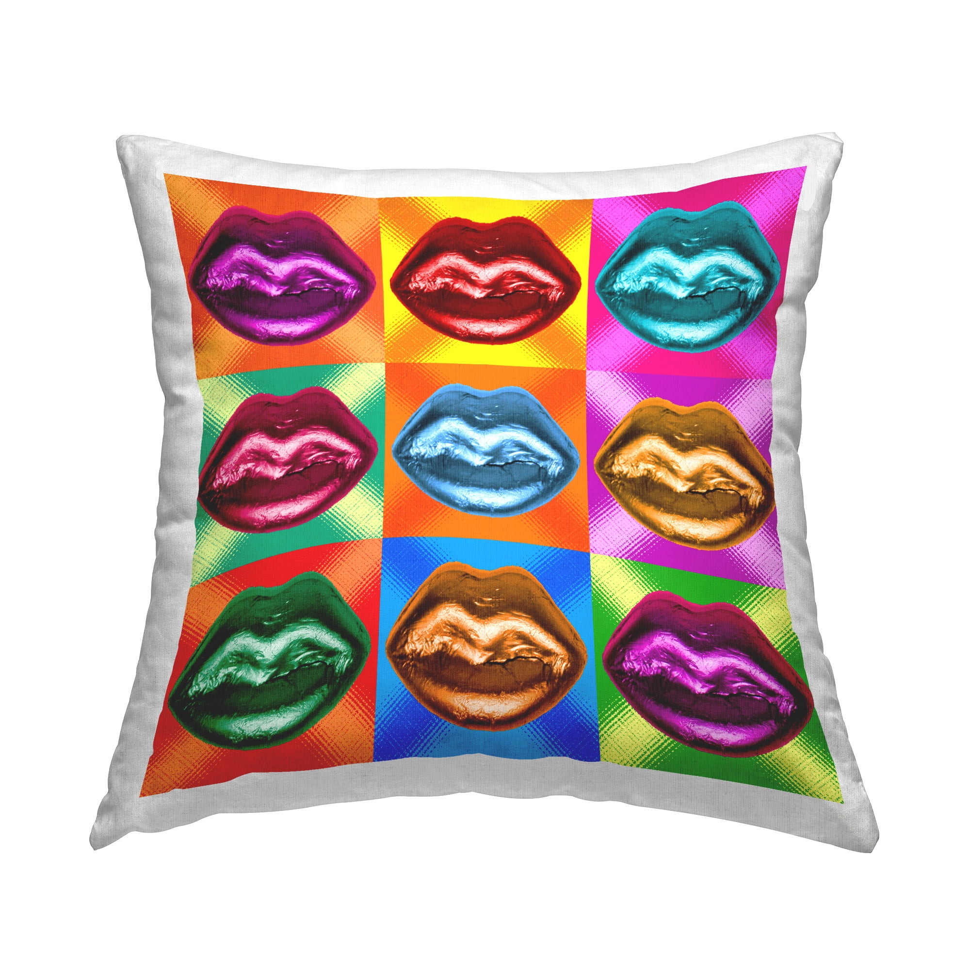 Stupell Industries Alternating Glam Lips Decorative Printed Throw Pillow Design by Ziwei Li