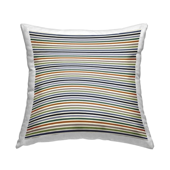 Stupell Industries Alternating Muted Stripes Pattern Printed Throw Pillow Design by Amy Brinkman