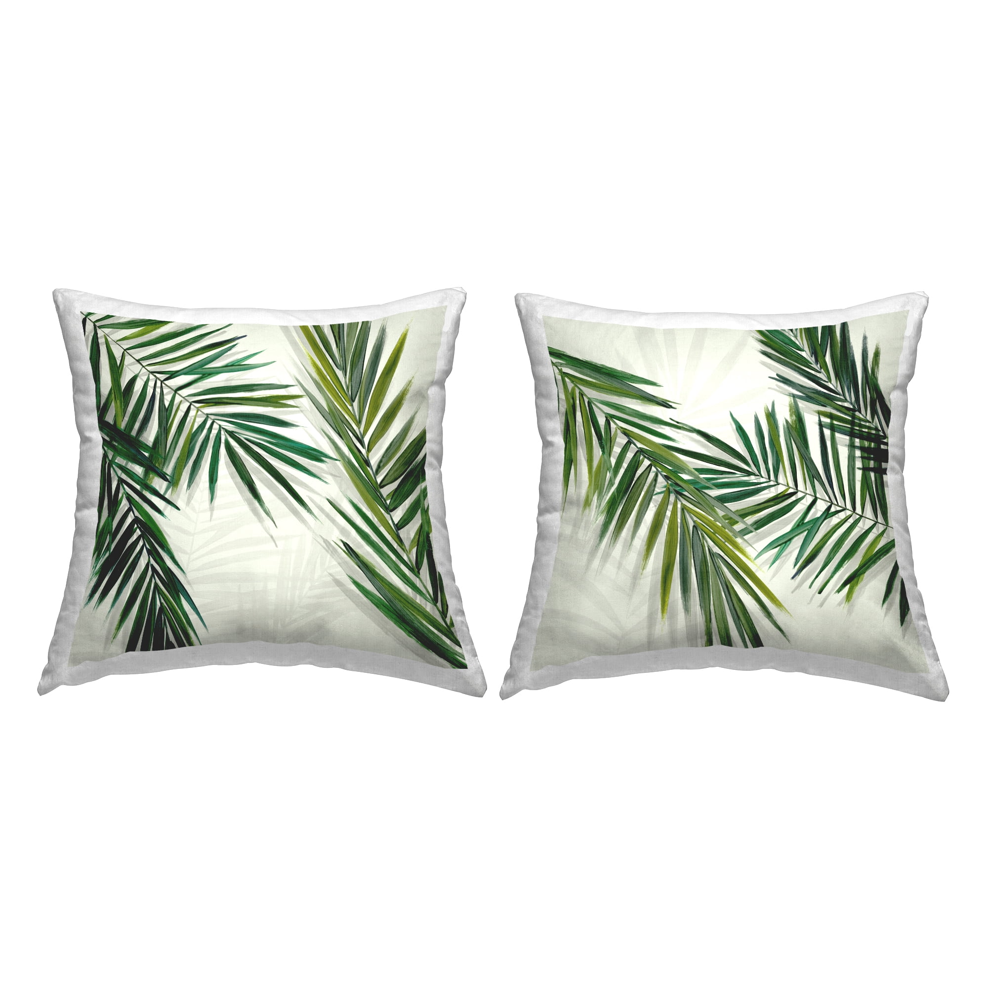Stupell Industries Alternating Palm Fronds Decorative Printed Throw Pillow Design by Hannah Dawson.