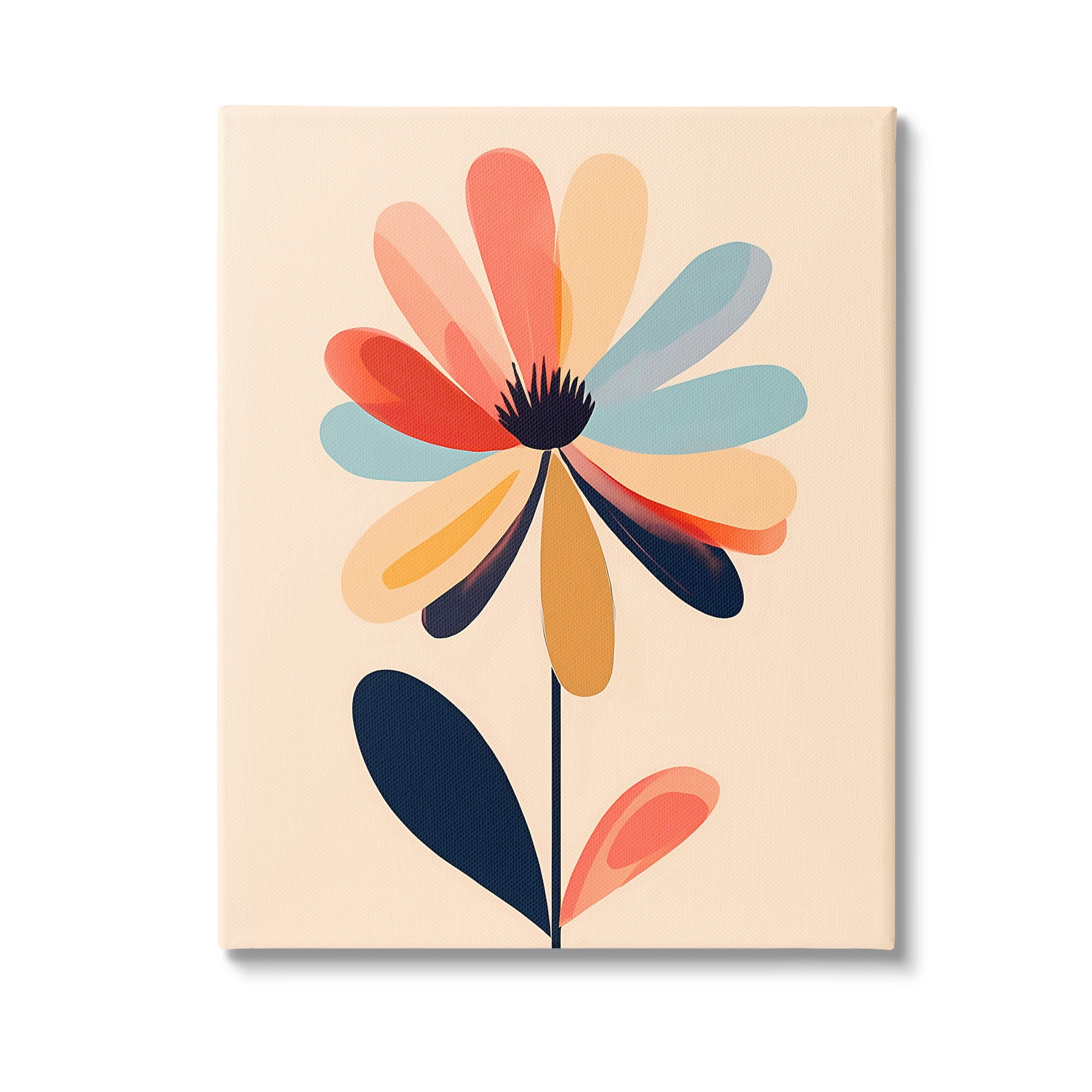 Stupell Industries Alternating Petals Flower Botanical & Floral Painting Gallery Wrapped Canvas Art Print Wall Art, 24 x 30