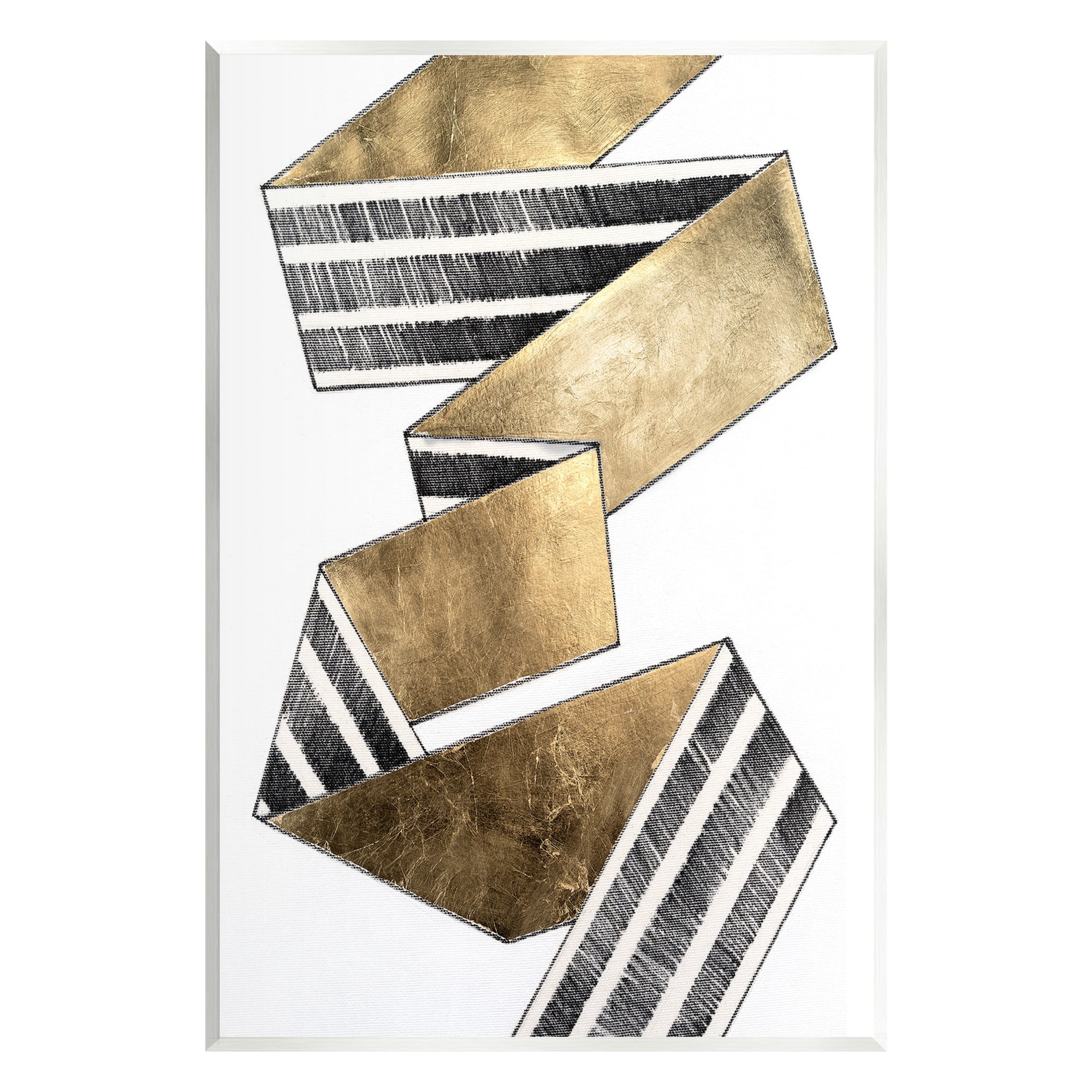 Stupell Industries Alternating Striped Ribbon Abstract Painting Unframed Art Print Wall Art, 13 x 19