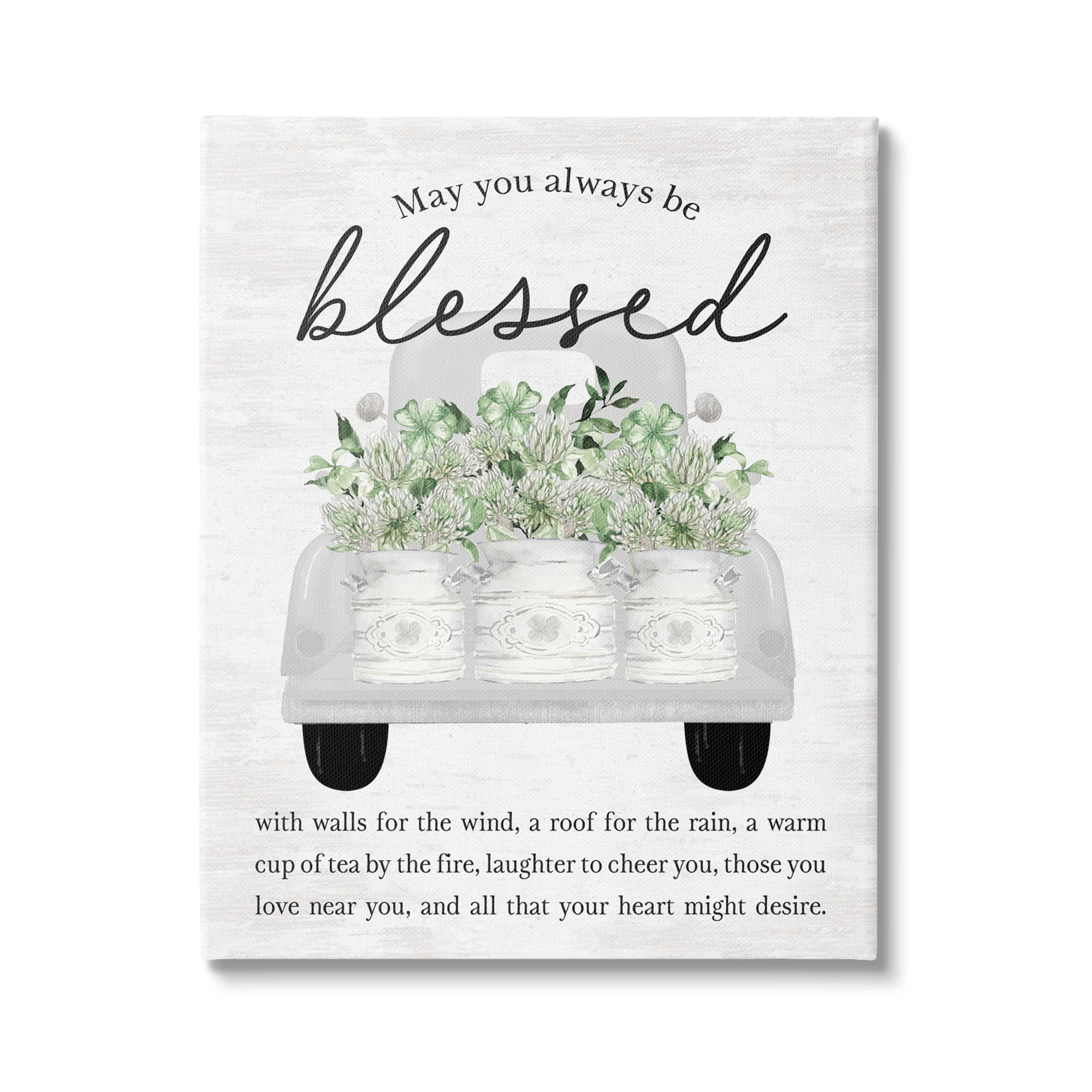 Blessed Proverb Floral Truck Canvas Art Print, 16 x 20