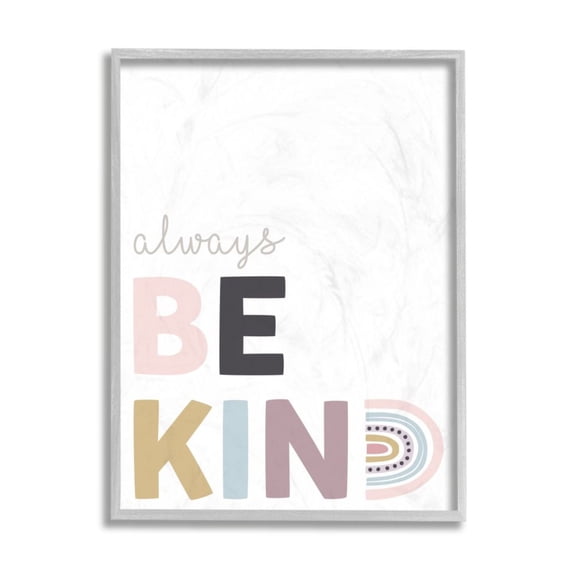 Stupell Industries Always Be Kind Phrase Playful Rainbow Typography Design by Angela Nickeas