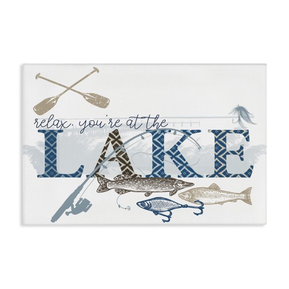 Stupell Industries Always Better Lake Fishing Canvas Wall Art design by Kim Allen, 24 x 36