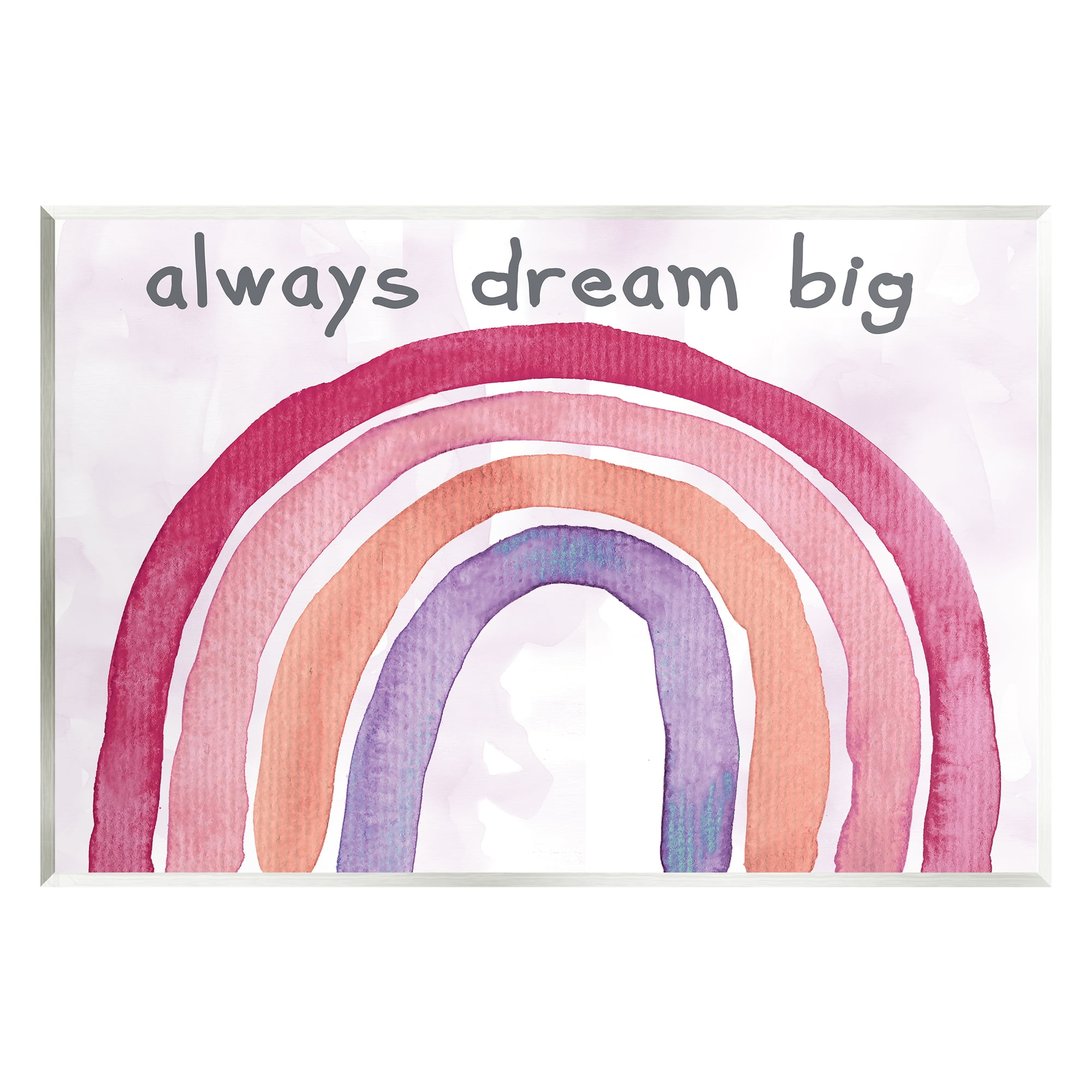 Stupell Industries Always Dream Big Rainbow Landscape Painting Unframed Art Print Wall Art, 19 x 13