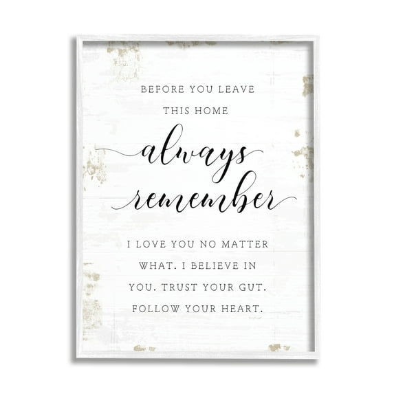 Stupell Industries Always Follow Your Heart Phrase Country Home Charm Graphic Art Framed Art Print Wall Art, 16x20, By Jennifer Pugh