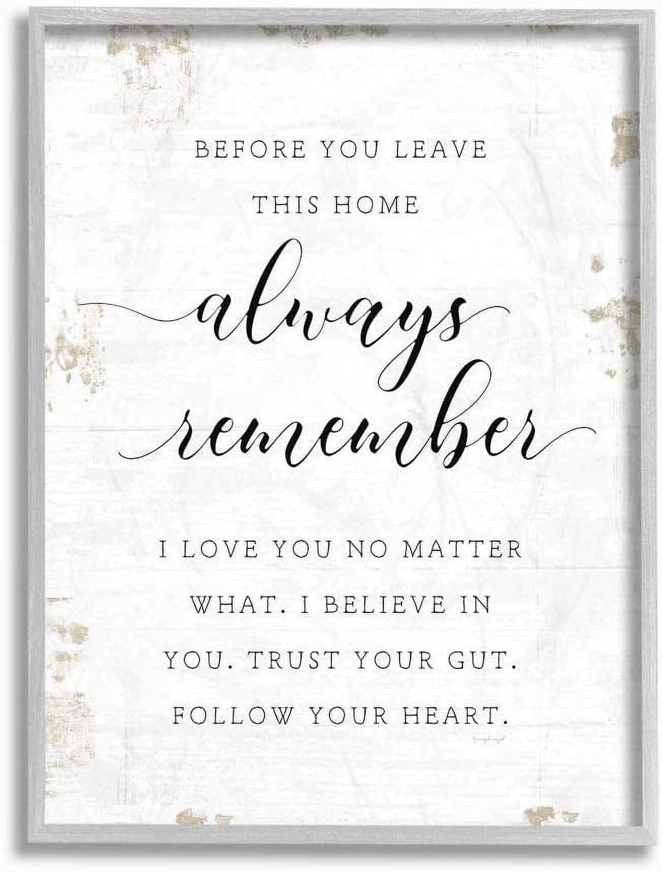 Stupell Industries Always Follow Your Heart Phrase Country Home Charm Graphic Art Gray Framed Art Print Wall Art, 16x20, by Jennifer Pugh