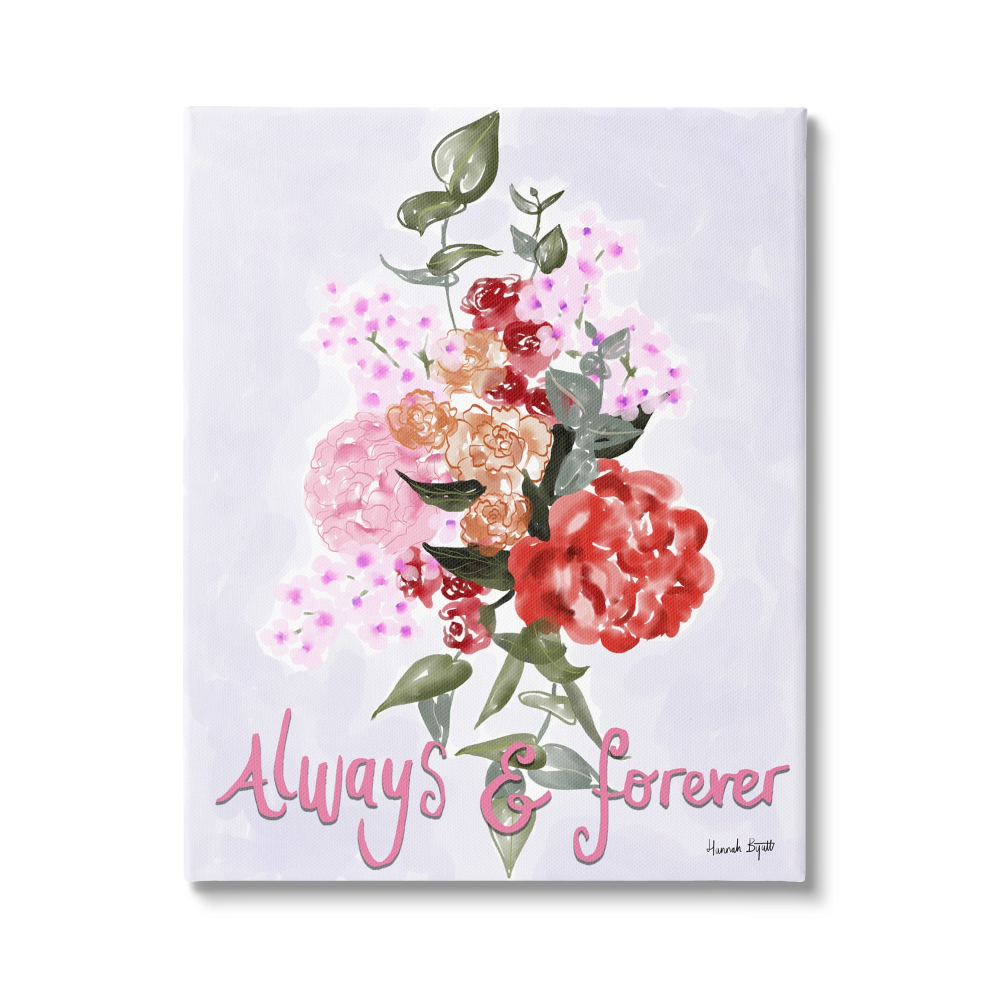 Stupell Industries Always & Forever Flowers Botanical & Floral Painting Gallery Wrapped Canvas Print Wall Art, 36 x 48