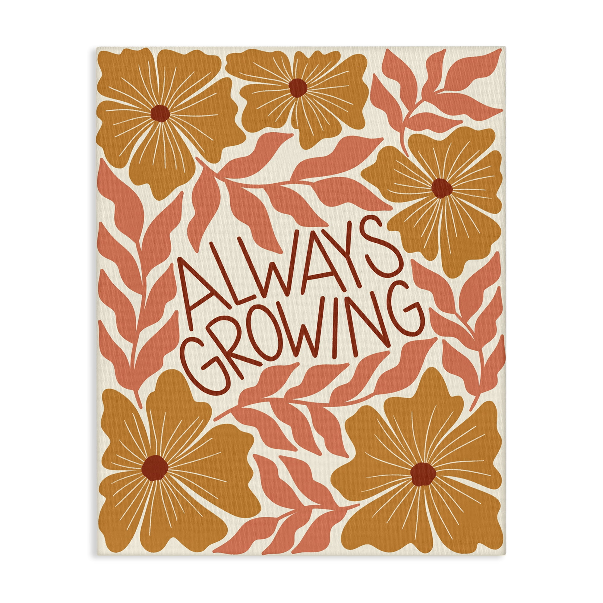 Stupell Industries Always Growing Funky Florals Plants & Flowers Painting Wrapped Canvas Art Print Wall Art, 30 x 40