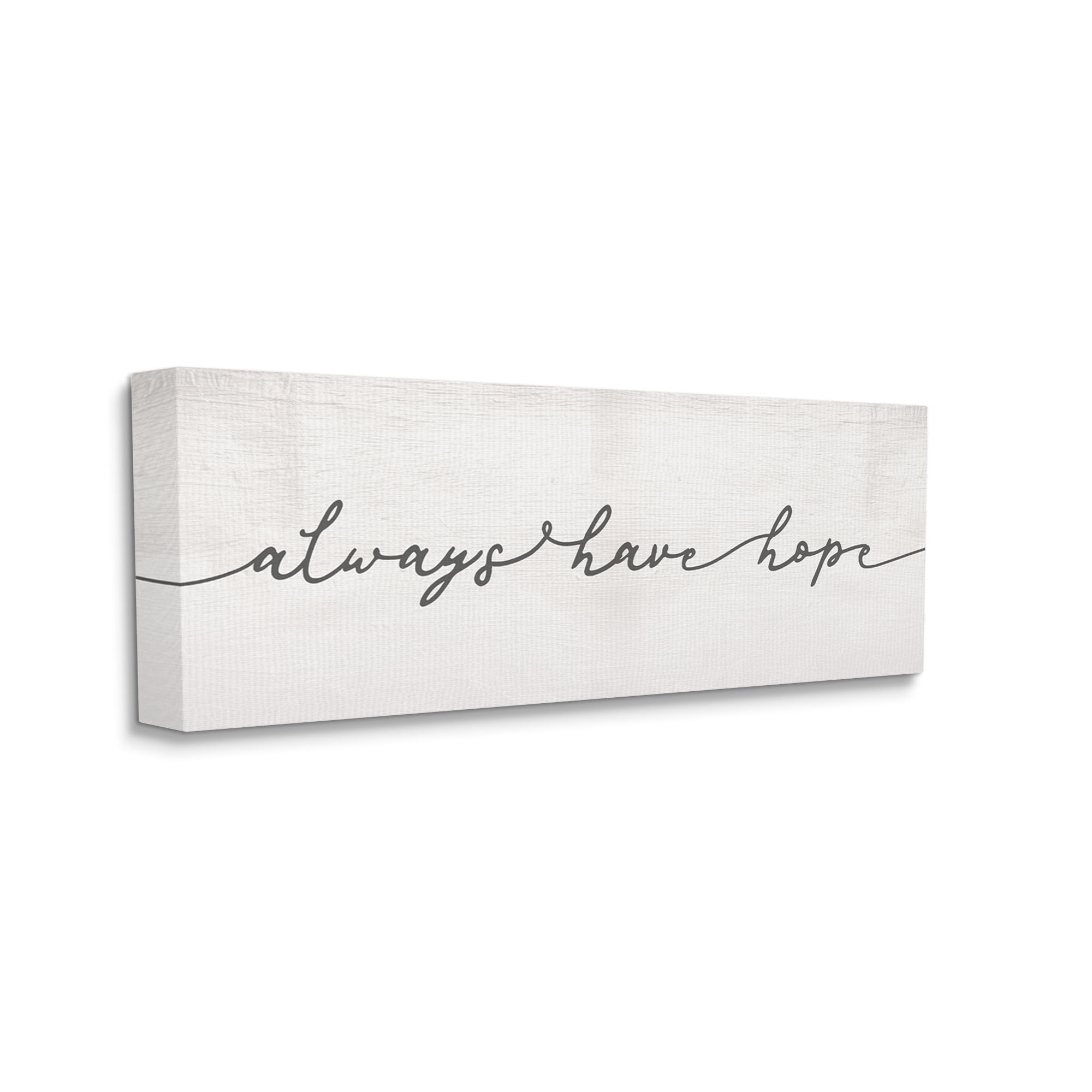 Stupell Industries Always Have Hope Phrase Vintage Cursive Typography Canvas Wall Art, 20 x 48, Design by Daphne Polselli