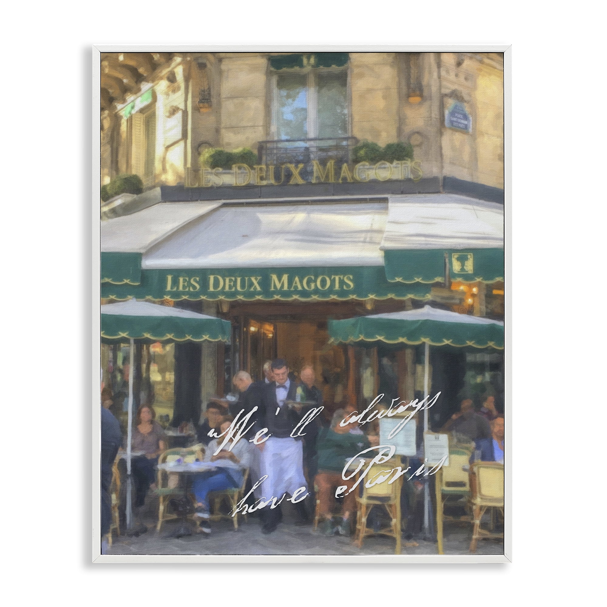 Stupell Industries Always Have Paris Bistro Buildings & Architecture Painting White Framed Art Print Wall Art, 24 x 30