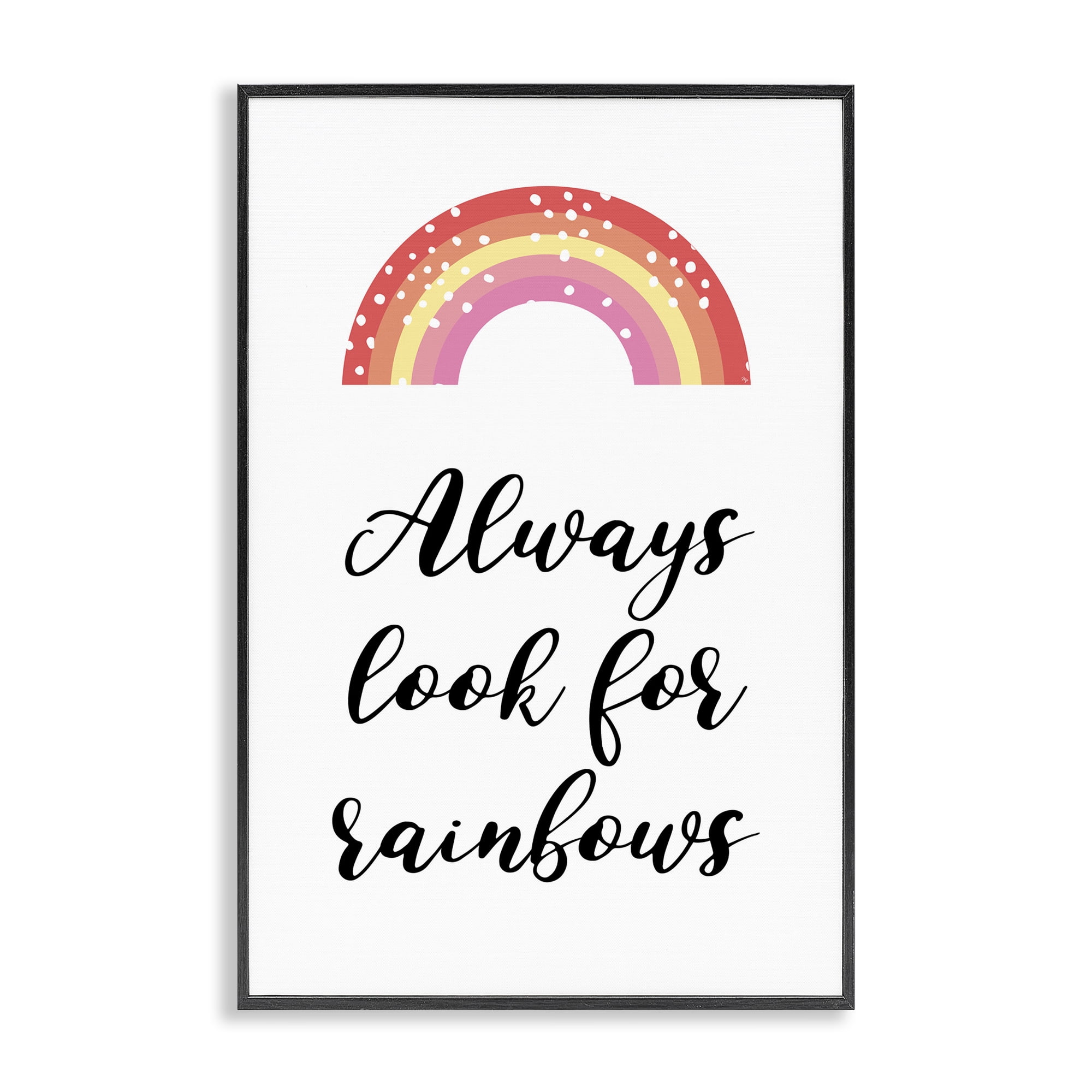 Stupell Industries Always Look For Rainbows Black Framed Giclee Art, design by Martina Pavlova