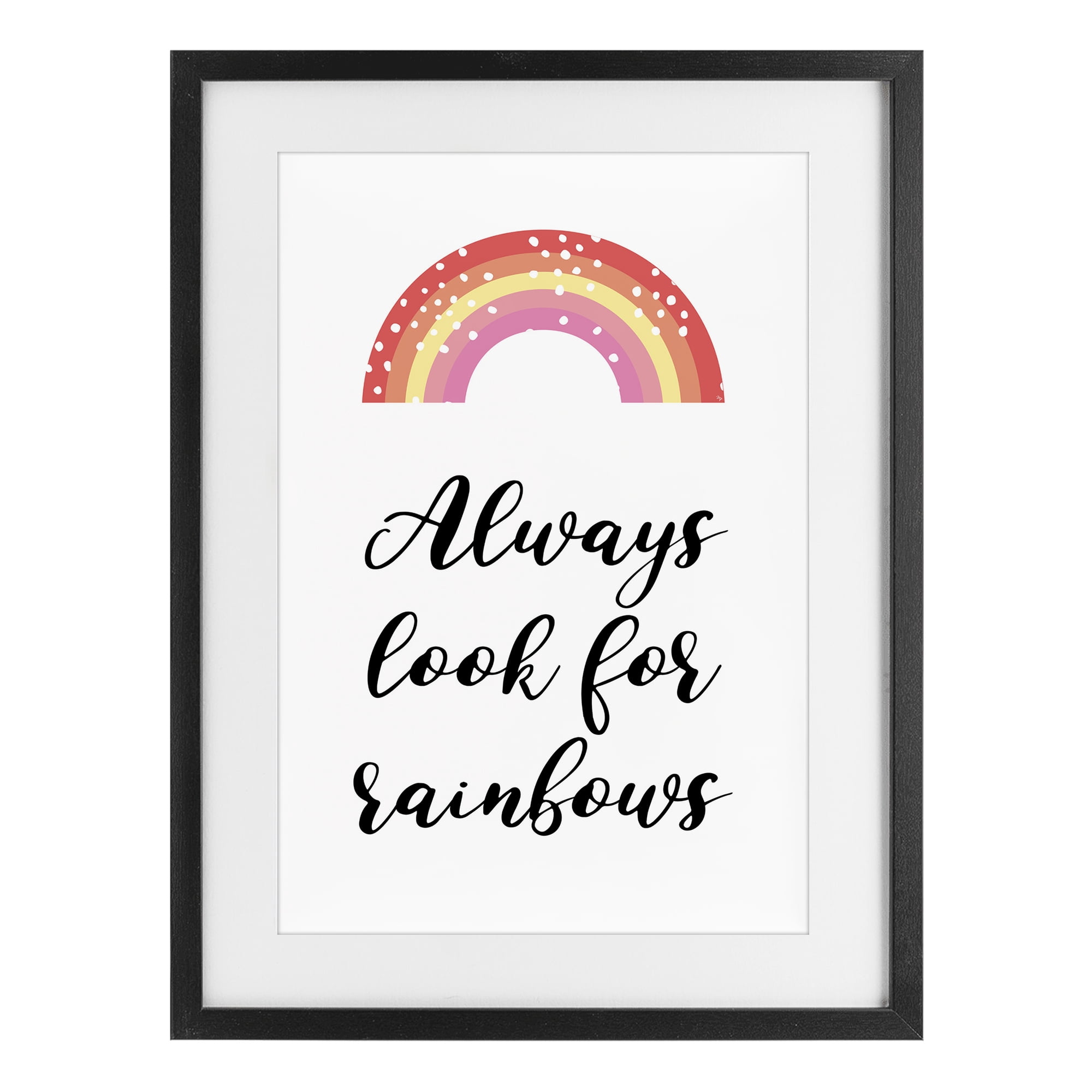 Stupell Industries Always Look For Rainbows Black Framed Print Under Glass, design by Martina Pavlova