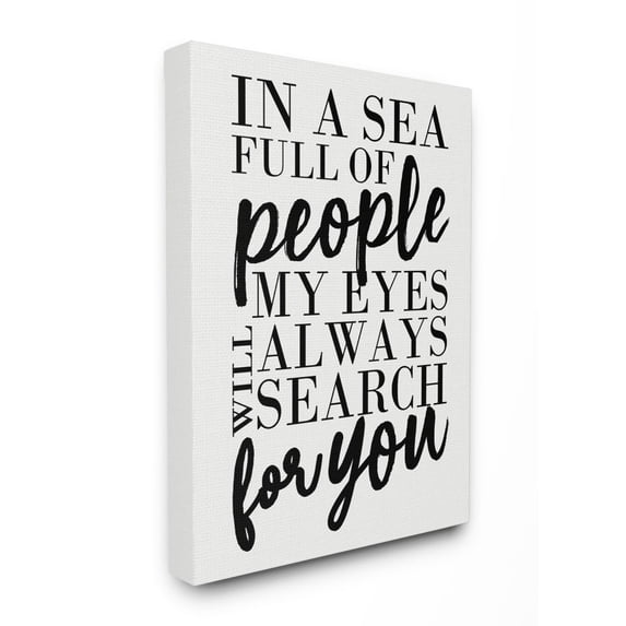 Stupell Industries Always Search For You Romantic Family Word Design Canvas Wall Art by Erica Billups
