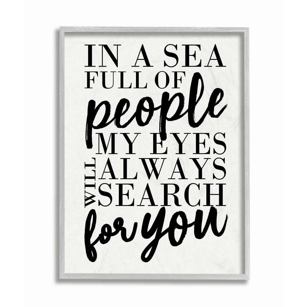 Stupell Industries Always Search For You Romantic Family Word Design Framed Wall Art by Erica Billups