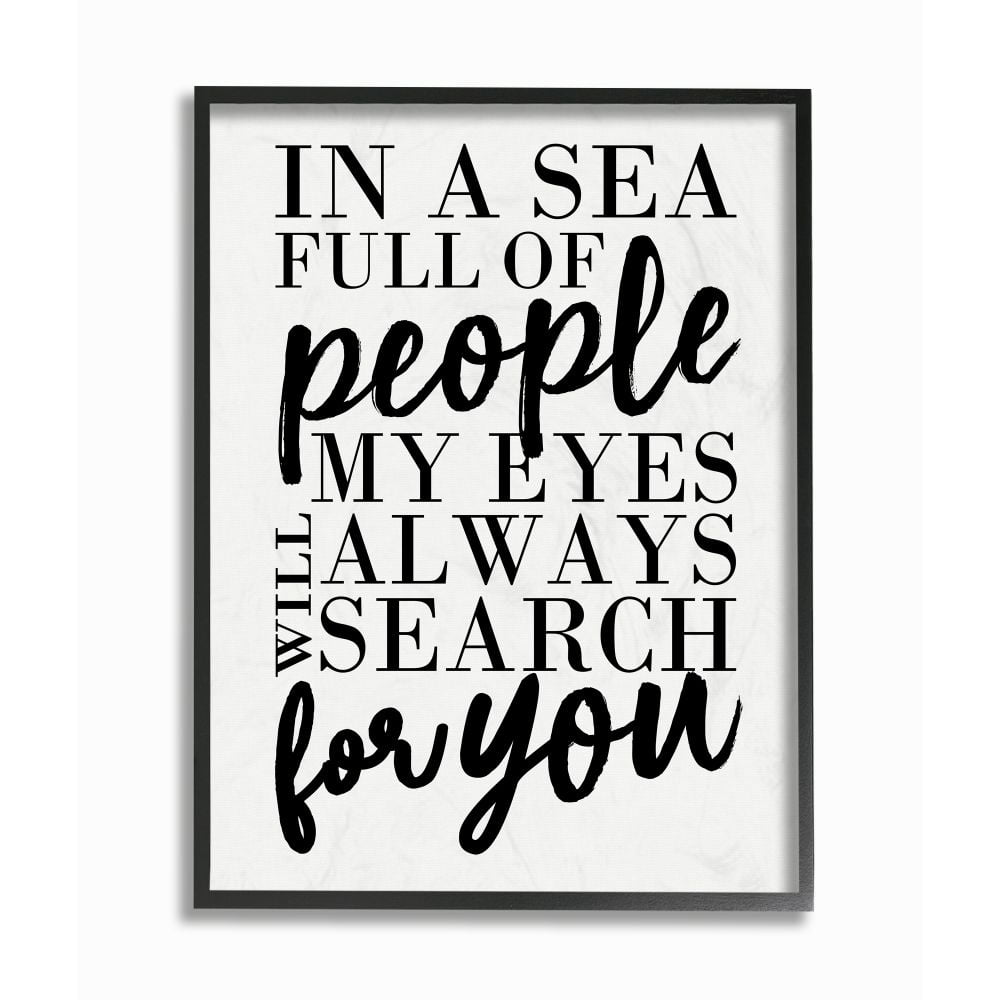 Stupell Industries Always Search For You Romantic Family Word Design Framed Wall Art by Erica Billups
