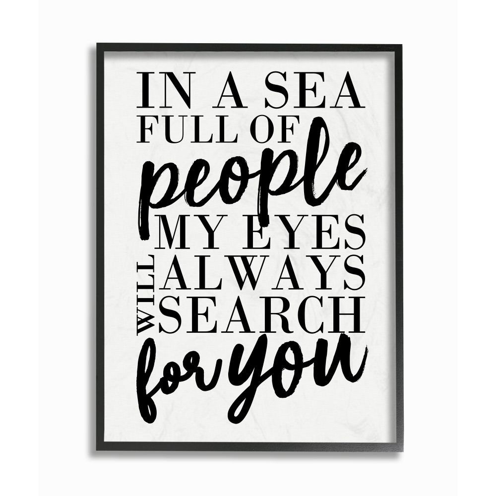 Stupell Industries Always Search For You Romantic Family Word Design Framed Wall Art by Erica Billups