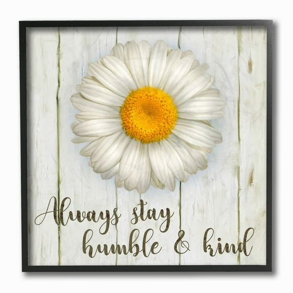 Stupell Industries Always Stay Humble and Kind Phrase with Daisy Designed by Ziwei Li