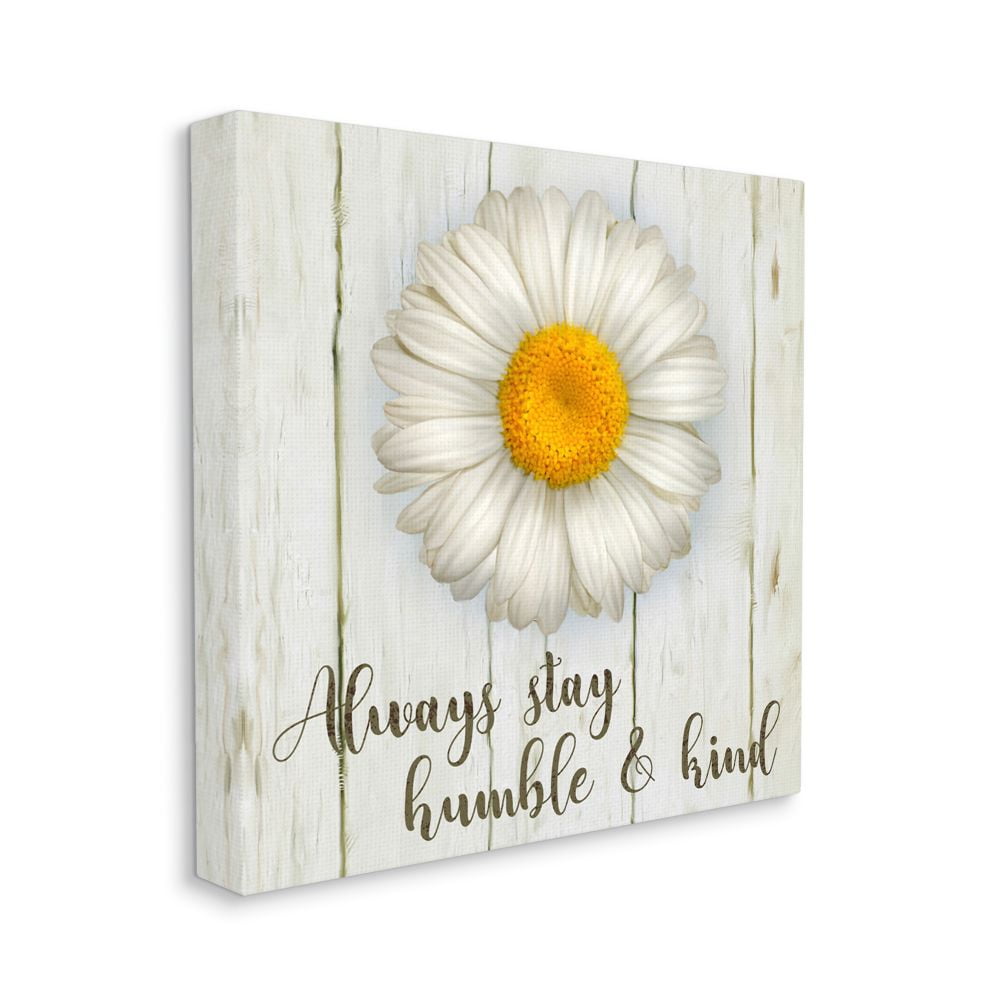Stupell Industries Always Stay Humble and Kind Phrase with Daisy Designed by Ziwei Li