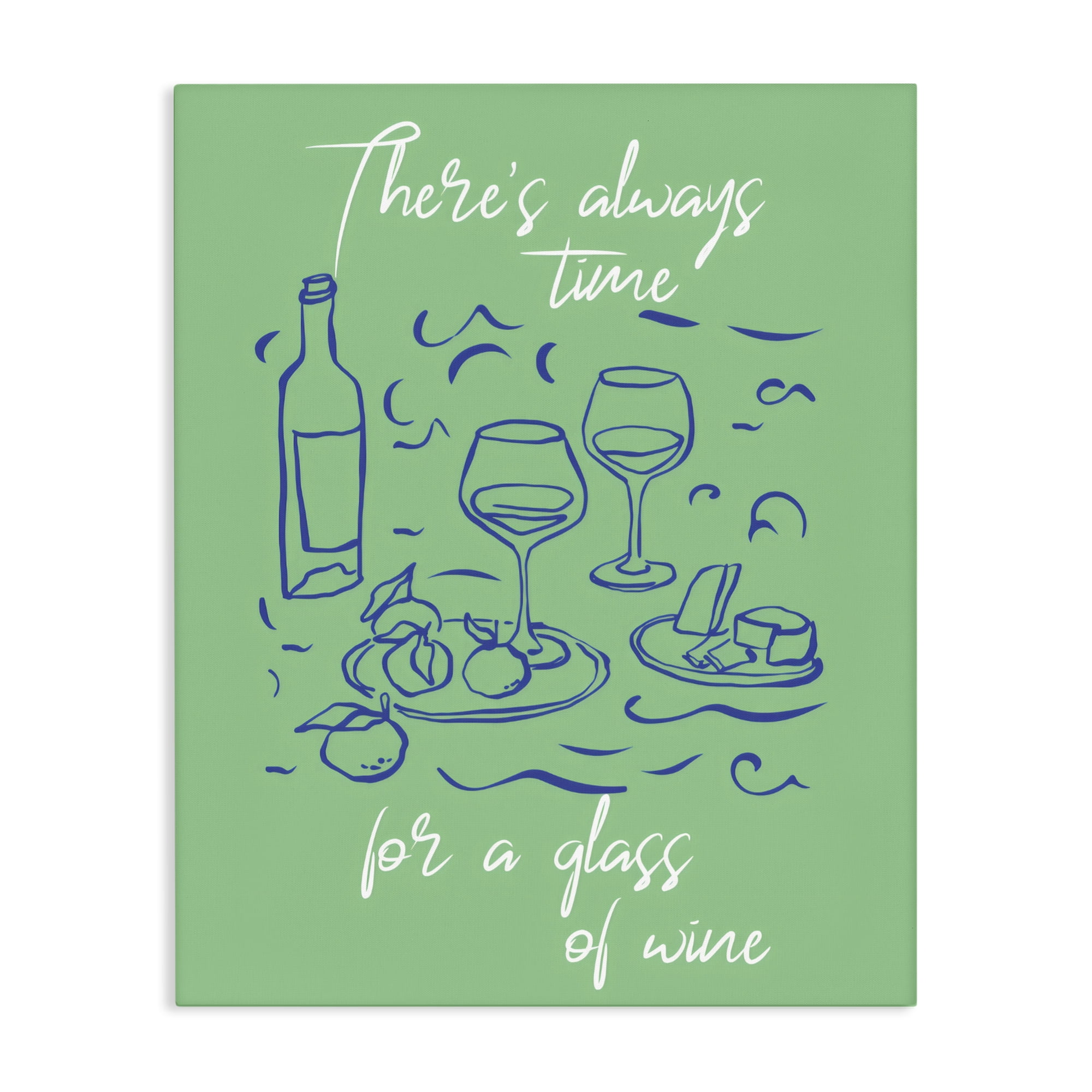 Stupell Industries Always Time For Glass Of Wine Canvas Wall Art, design by The Prints Vibe