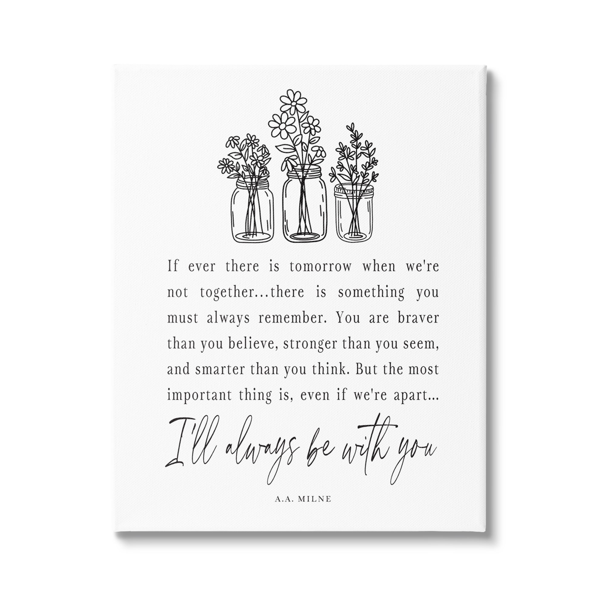 Always With You Quote Floral Jar Bouquets Canvas Art