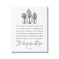 Stupell Industries Always With You Emotional Quote Floral Jar Bouquets Graphic Art Gallery Wrapped Canvas Print Wall Art, Design by Lettered and Lined