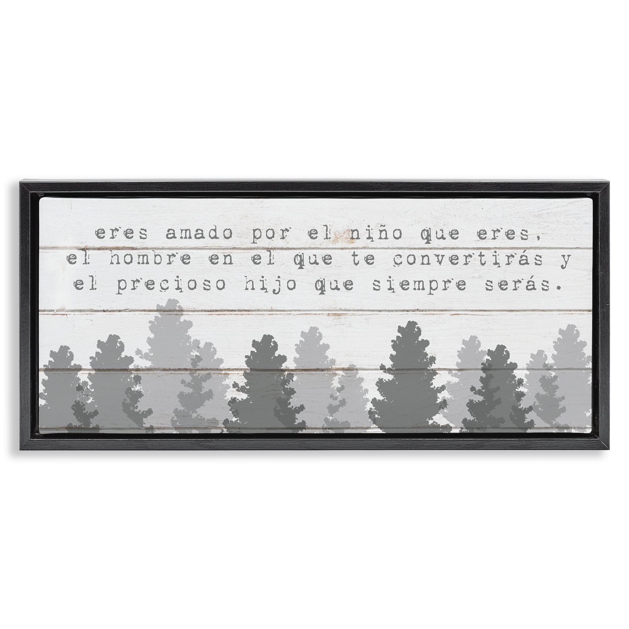 Stupell Industries Amado Niño, Futuro Hombre Inspirational Quotes & Sayings Painting Black Floater Framed Art Print Wall Art, 25 x 11