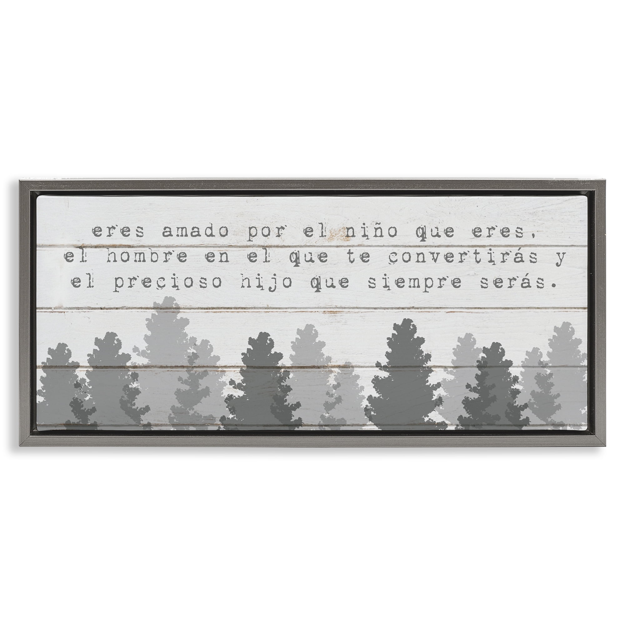 Stupell Industries Amado Niño, Futuro Hombre Inspirational Quotes & Sayings Painting Gray Floater Framed Art Print Wall Art, 25 x 11