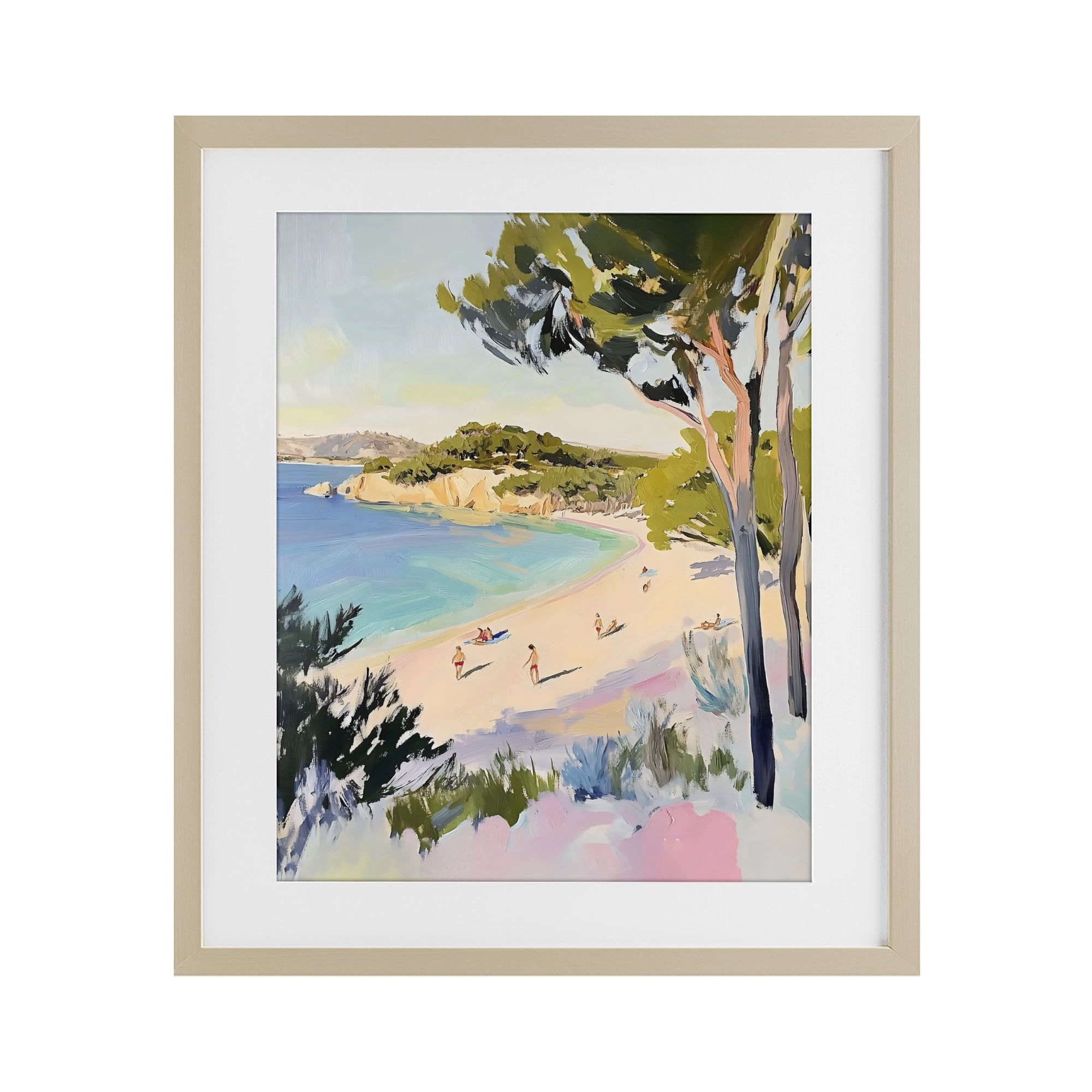 Stupell Industries Amalfi Coast Beach Escape Birch Framed Print Under Glass, design by The Prints Vibe