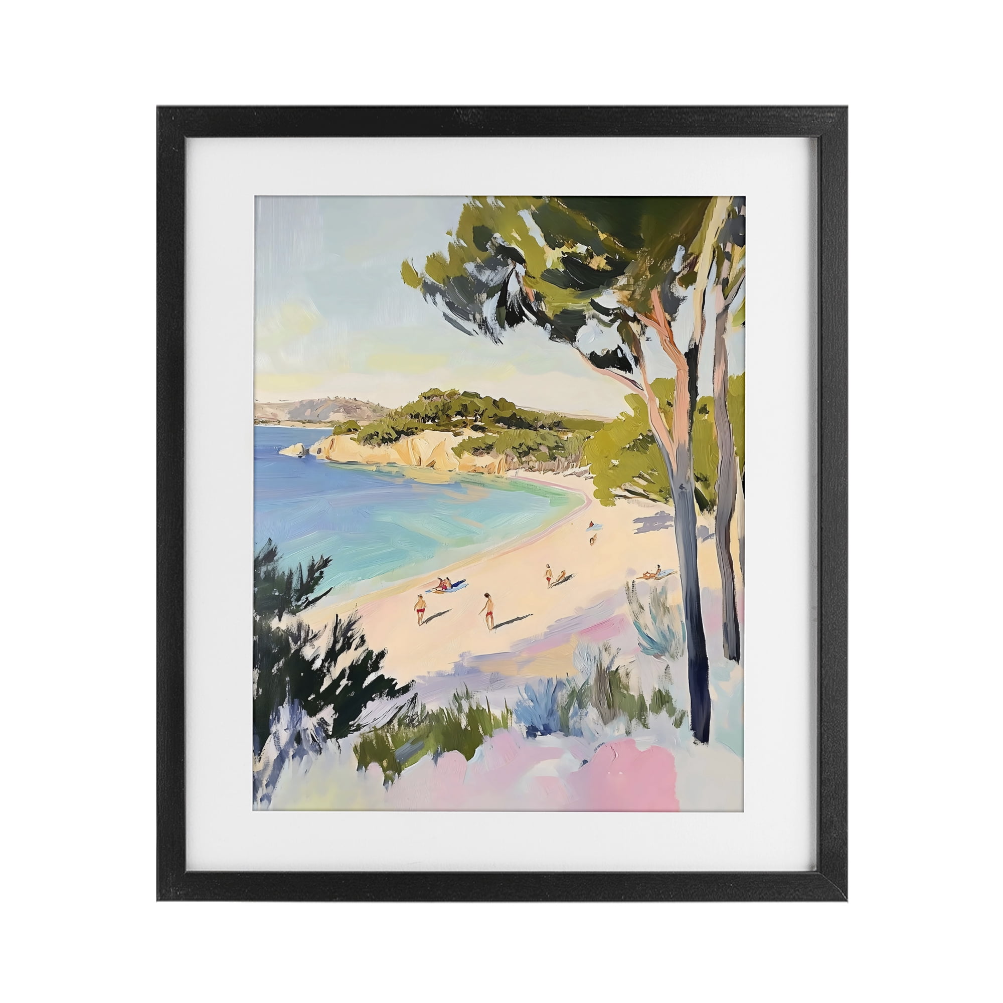 Stupell Industries Amalfi Coast Beach Escape Black Framed Print Under Glass, design by The Prints Vibe