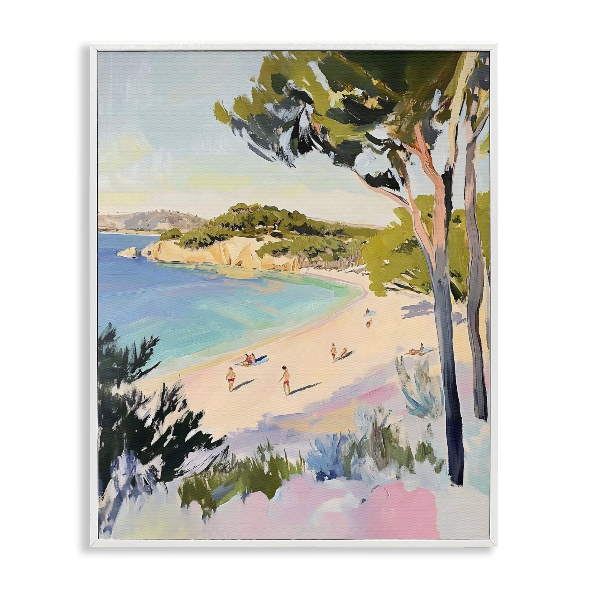 Stupell Industries Amalfi Coast Beach Escape White Framed Giclee Art, design by The Prints Vibe