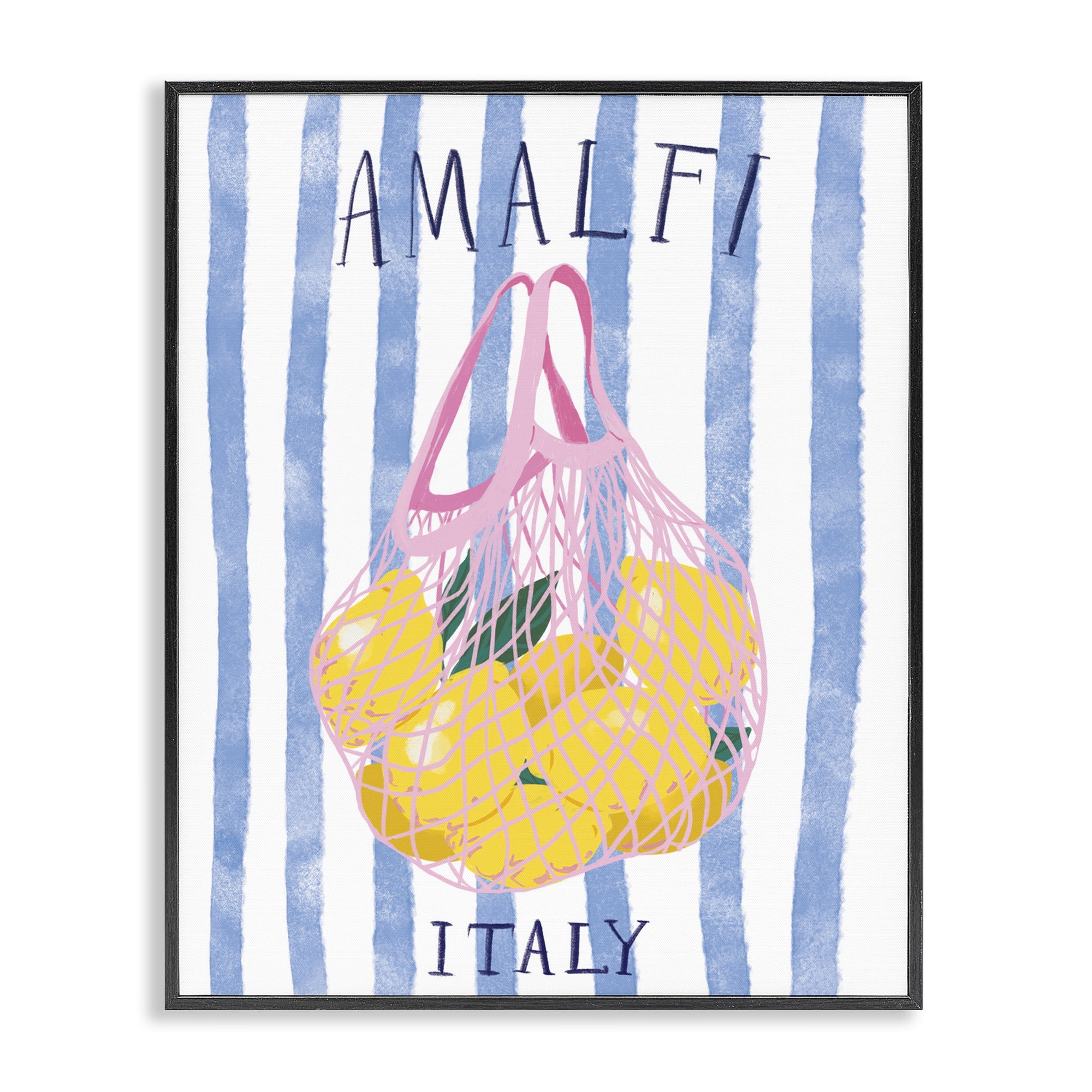 Stupell Industries Amalfi Italy Lemons Food & Beverage Painting Black Framed Art Print Wall Art, 16 x 20