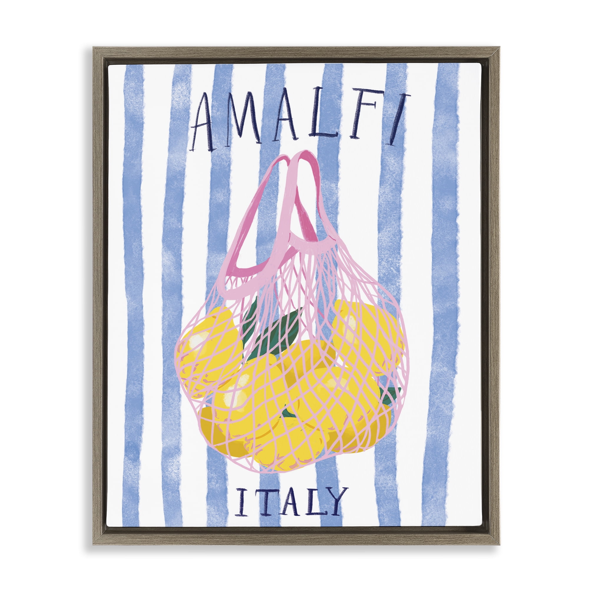 Stupell Industries Amalfi Italy Lemons Food & Beverage Painting Brown Floater Framed Canvas Art Print Wall Art, 25 x 31