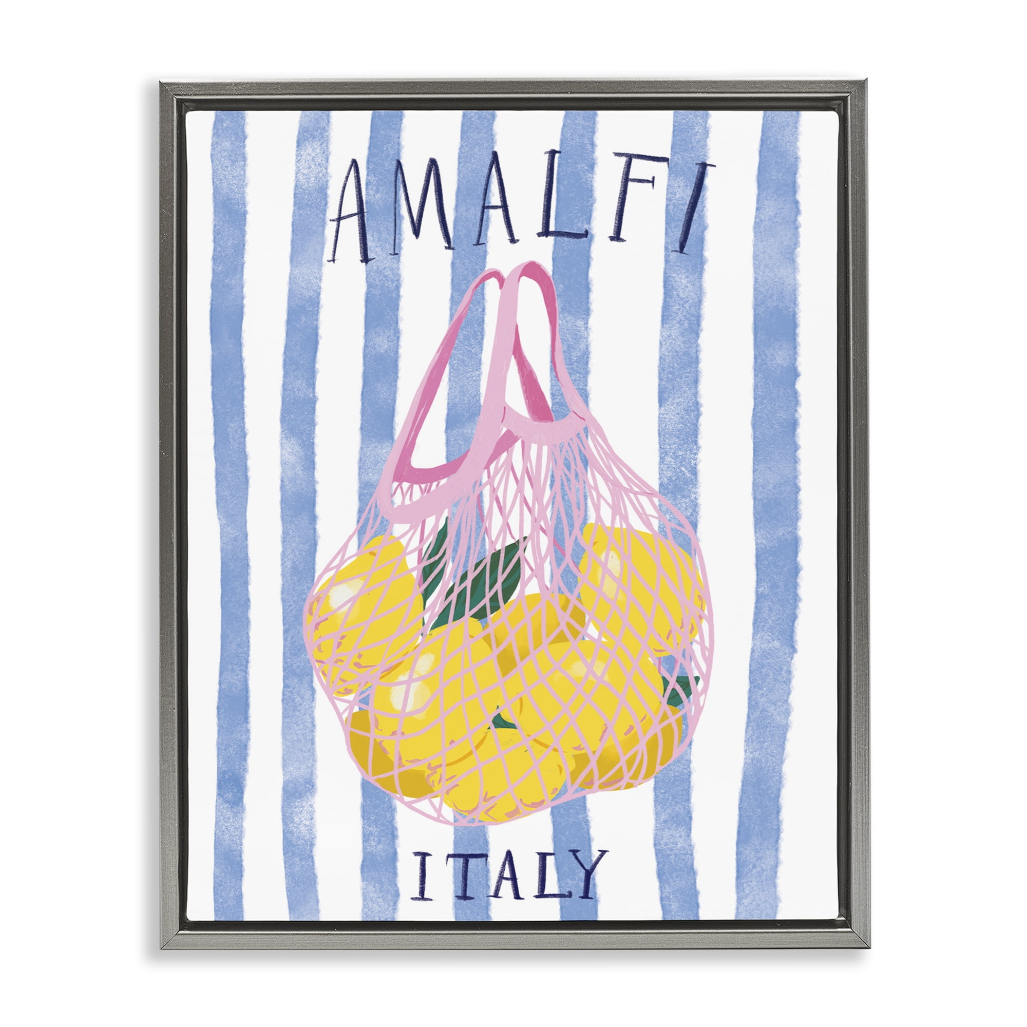 Stupell Industries Amalfi Italy Lemons Food & Beverage Painting Gray Floater Framed Canvas Art Print Wall Art, 25 x 31