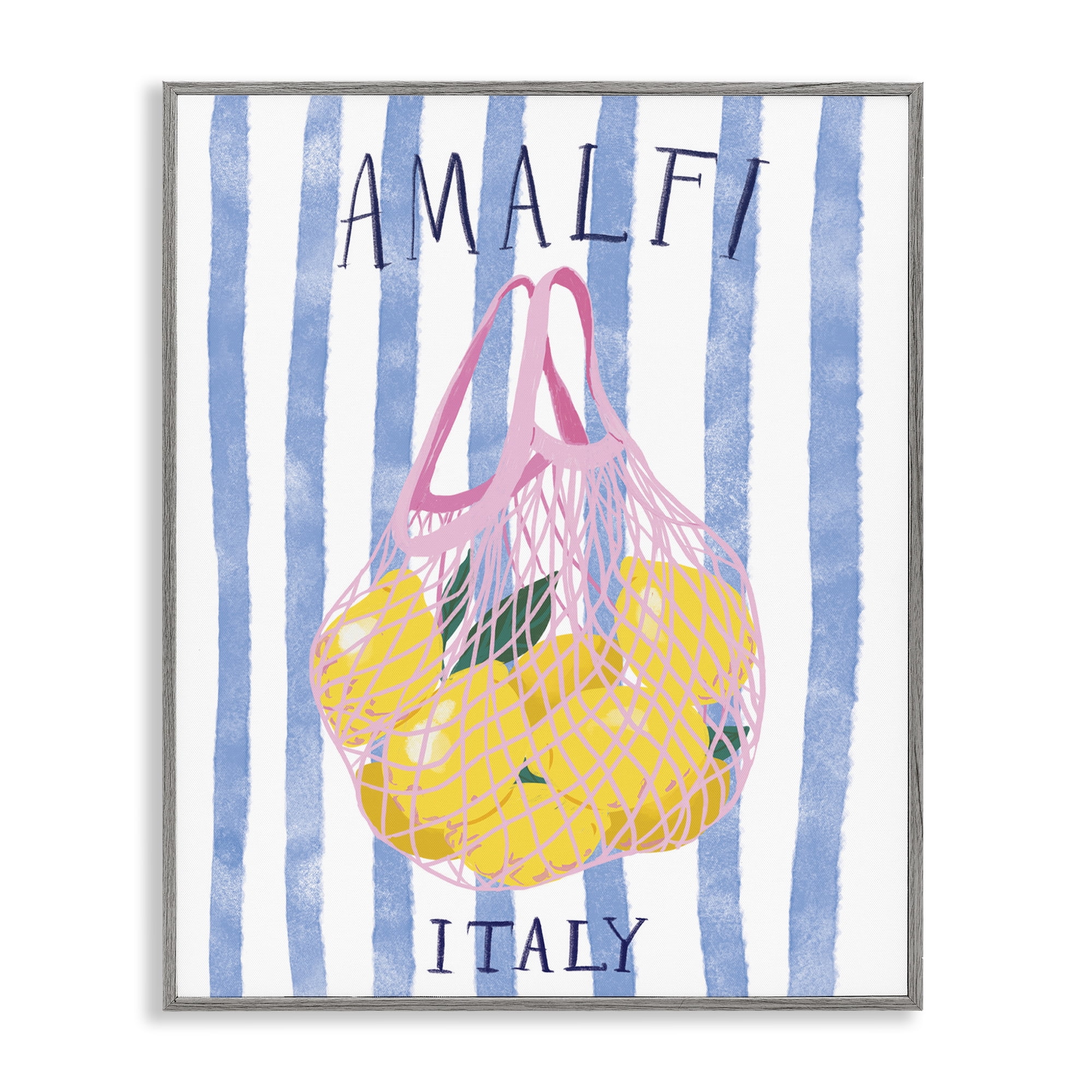 Stupell Industries Amalfi Italy Lemons Food & Beverage Painting Gray Framed Art Print Wall Art, 16 x 20