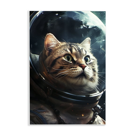 Stupell Industries Amazed Astronaut Cat Animals & Insects Painting Unframed Art Print Wall Art, 10 x 15