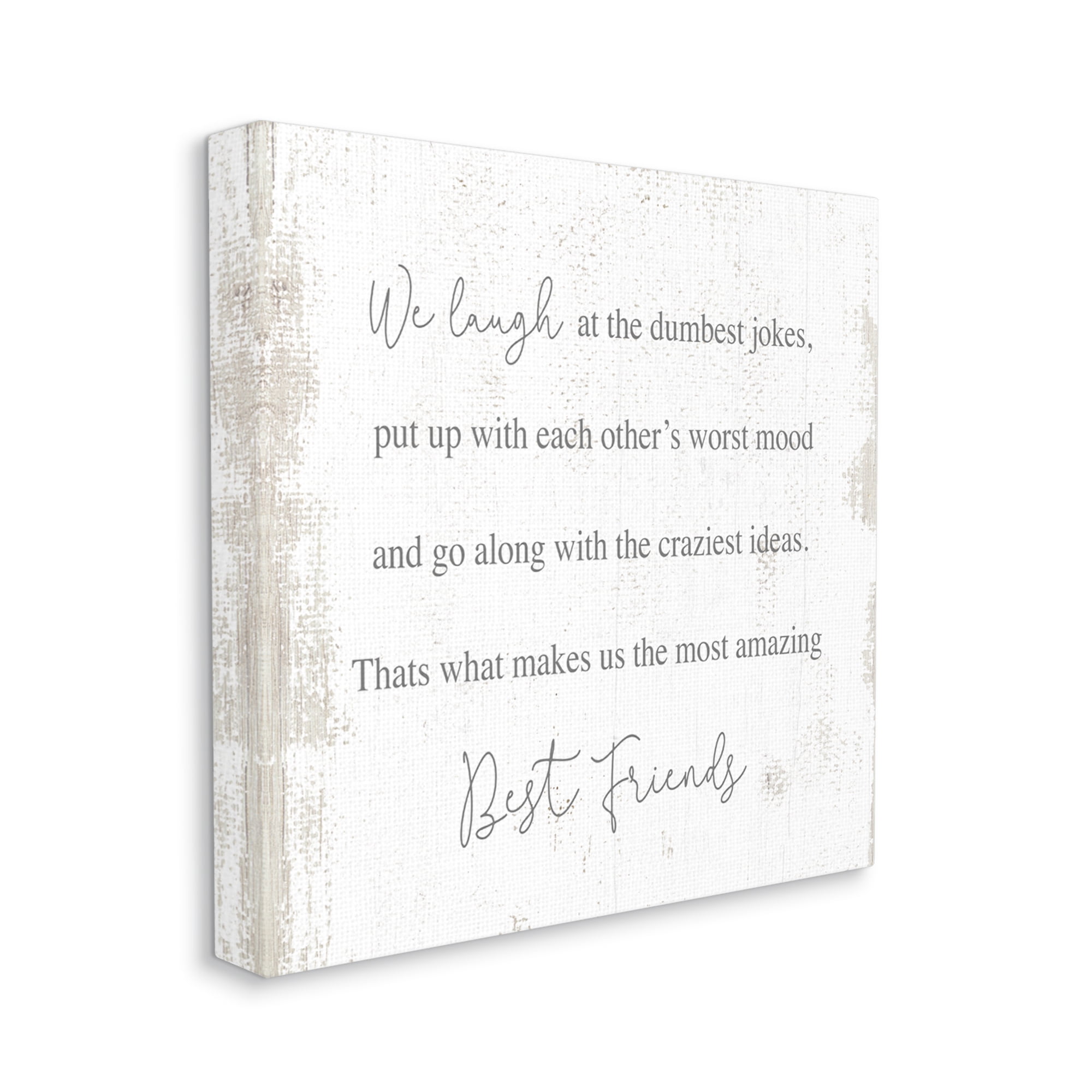 Stupell Industries Amazing Best Friends Phrase Distressed Country Pattern Inspirational Painting Gallery Wrapped Canvas Art Print Wall Art, 24 x 24