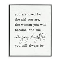 Stupell Industries Amazing Daughter Sentiment Text & Numbers Painting Black Framed Art Print Wall Art, 11 x 14