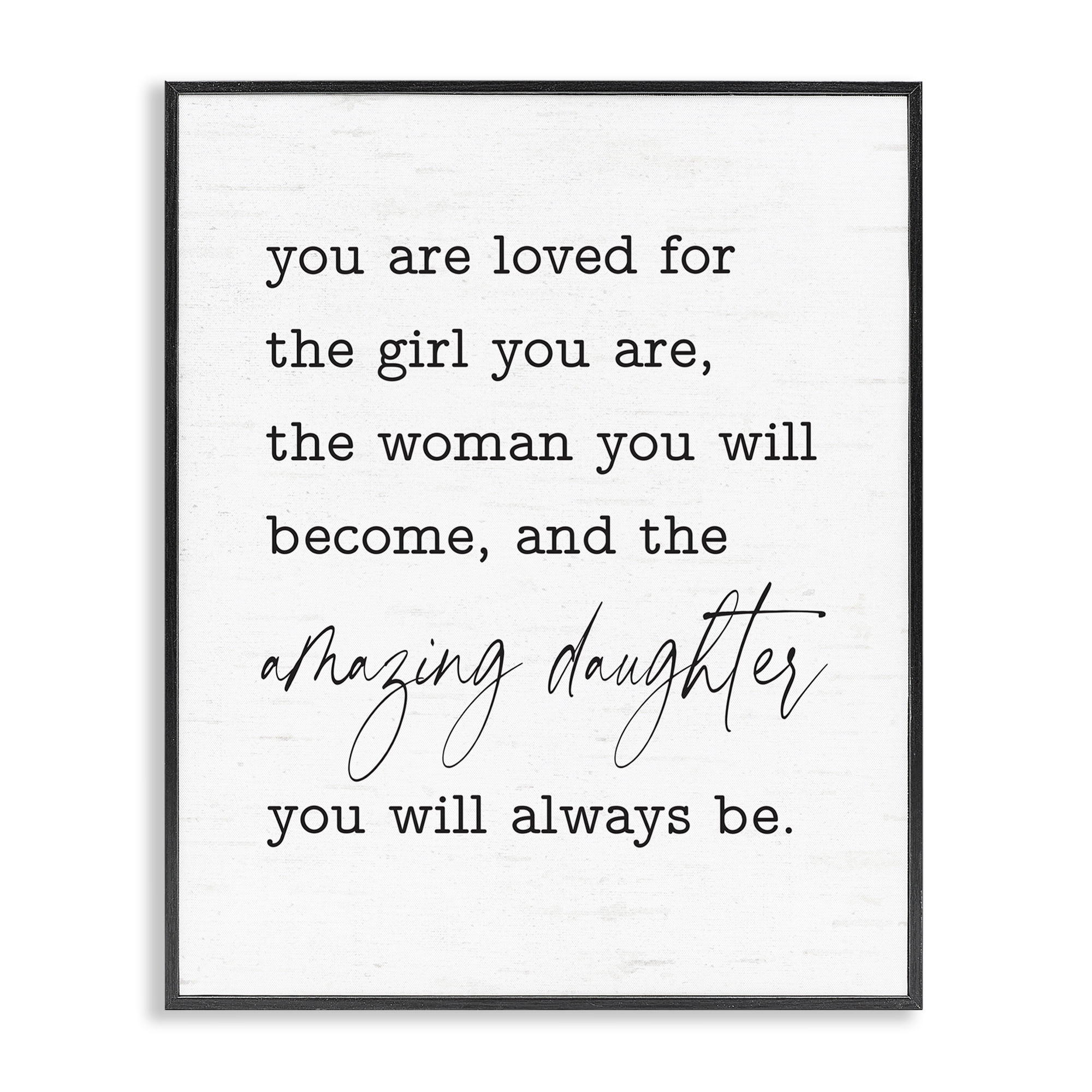 Stupell Industries Amazing Daughter Sentiment Text & Numbers Painting Black Framed Art Print Wall Art, 16 x 20