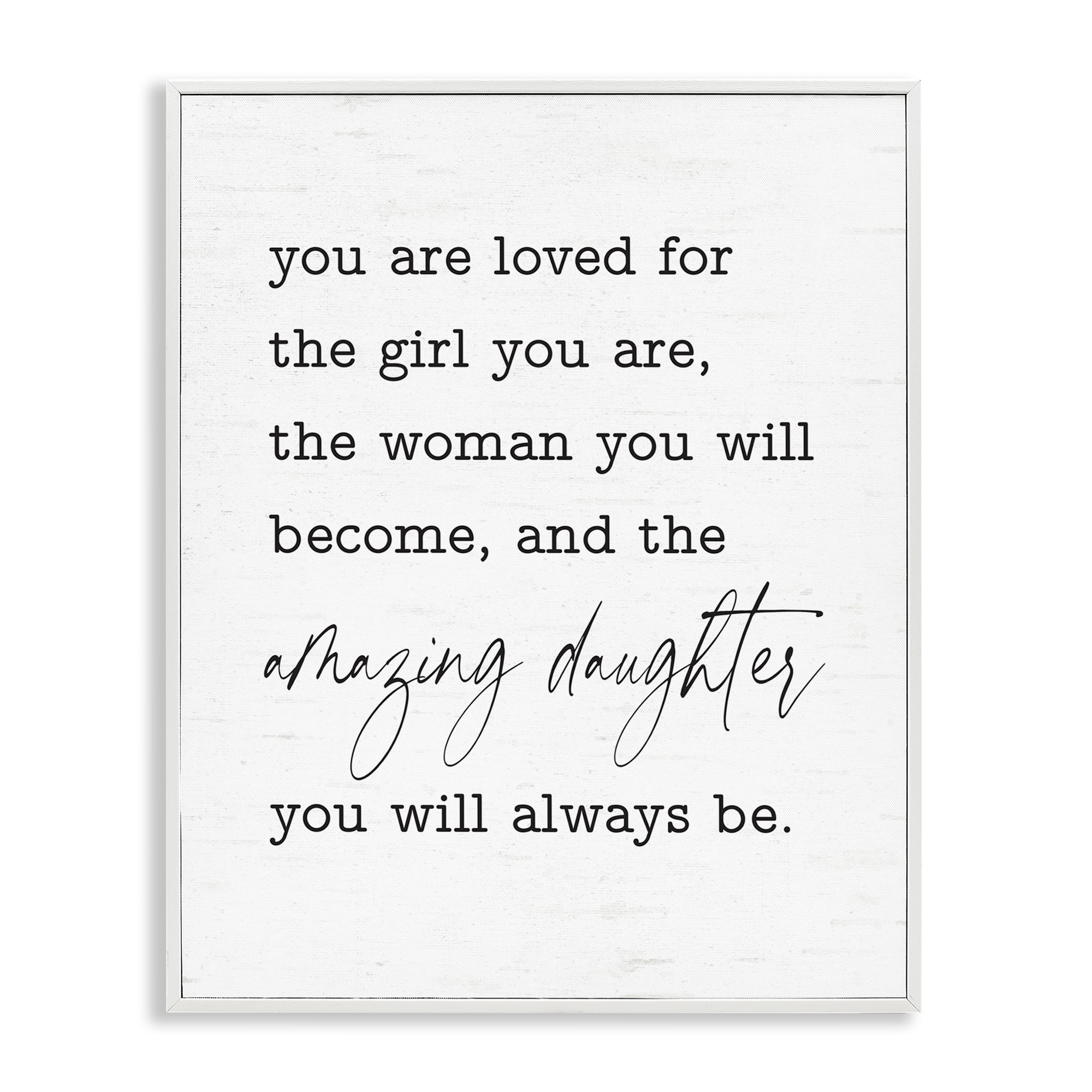 Stupell Industries Amazing Daughter Sentiment Text & Numbers Painting White Framed Art Print Wall Art, 11 x 14