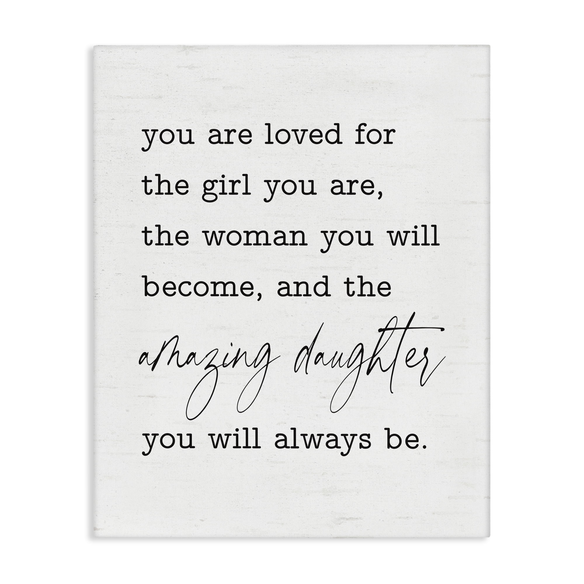Stupell Industries Amazing Daughter Sentiment Text & Numbers Painting Wrapped Canvas Art Print Wall Art, 24 x 30