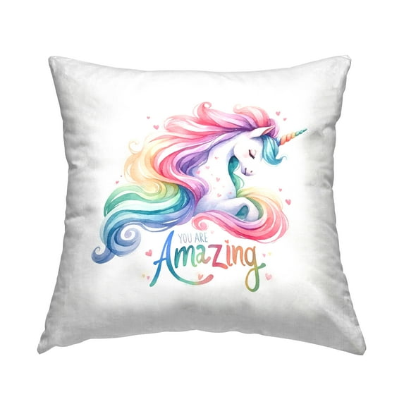 Stupell Industries Amazing Pastel Unicorn Decorative Printed Throw Pillow Design by Amanda Greenwood