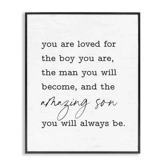 Stupell Industries Amazing Son Sentiment Text & Numbers Painting Black Framed Art Print Wall Art, 11 x 14