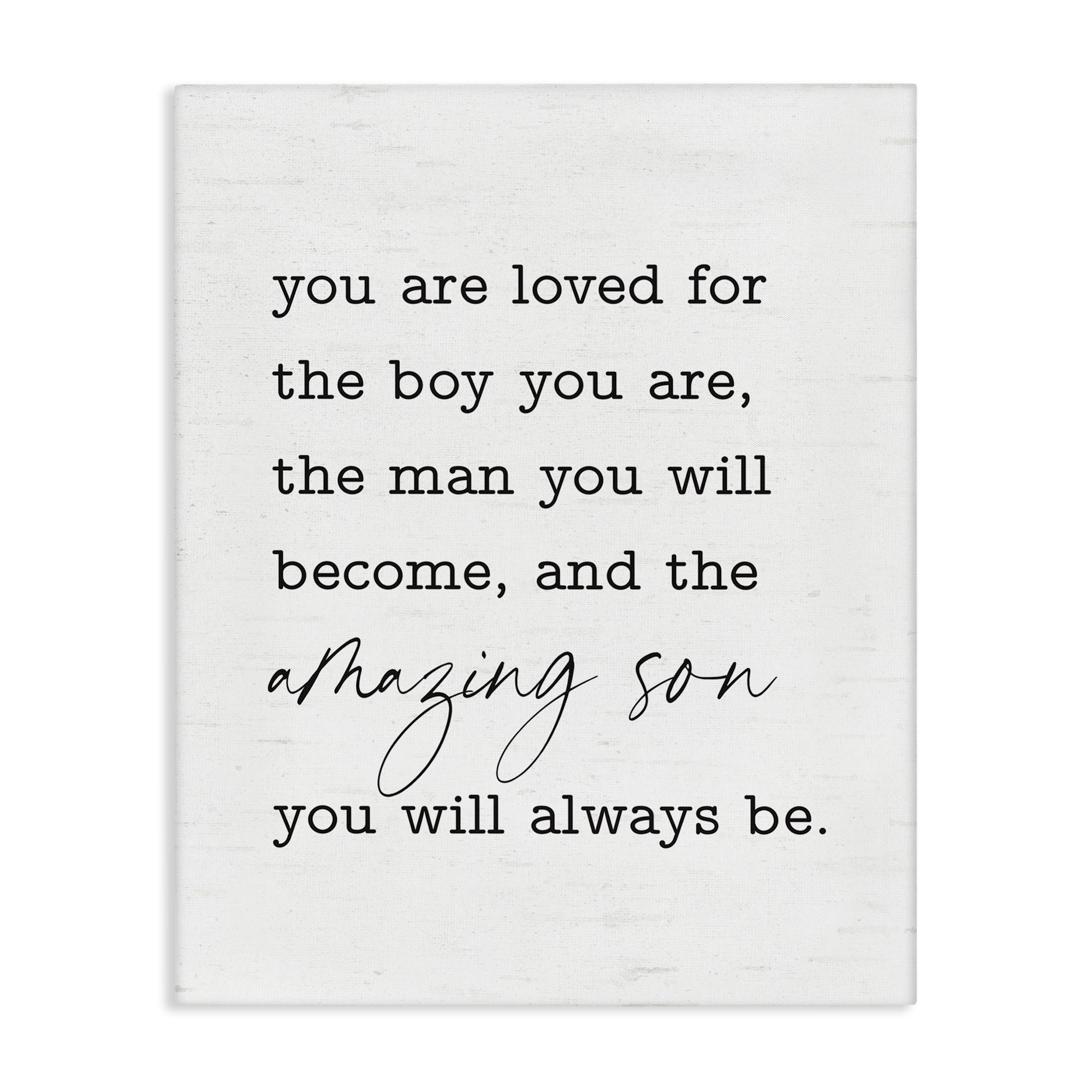 Stupell Industries Amazing Son Sentiment Text & Numbers Painting Wrapped Canvas Art Print Wall Art, 24 x 30