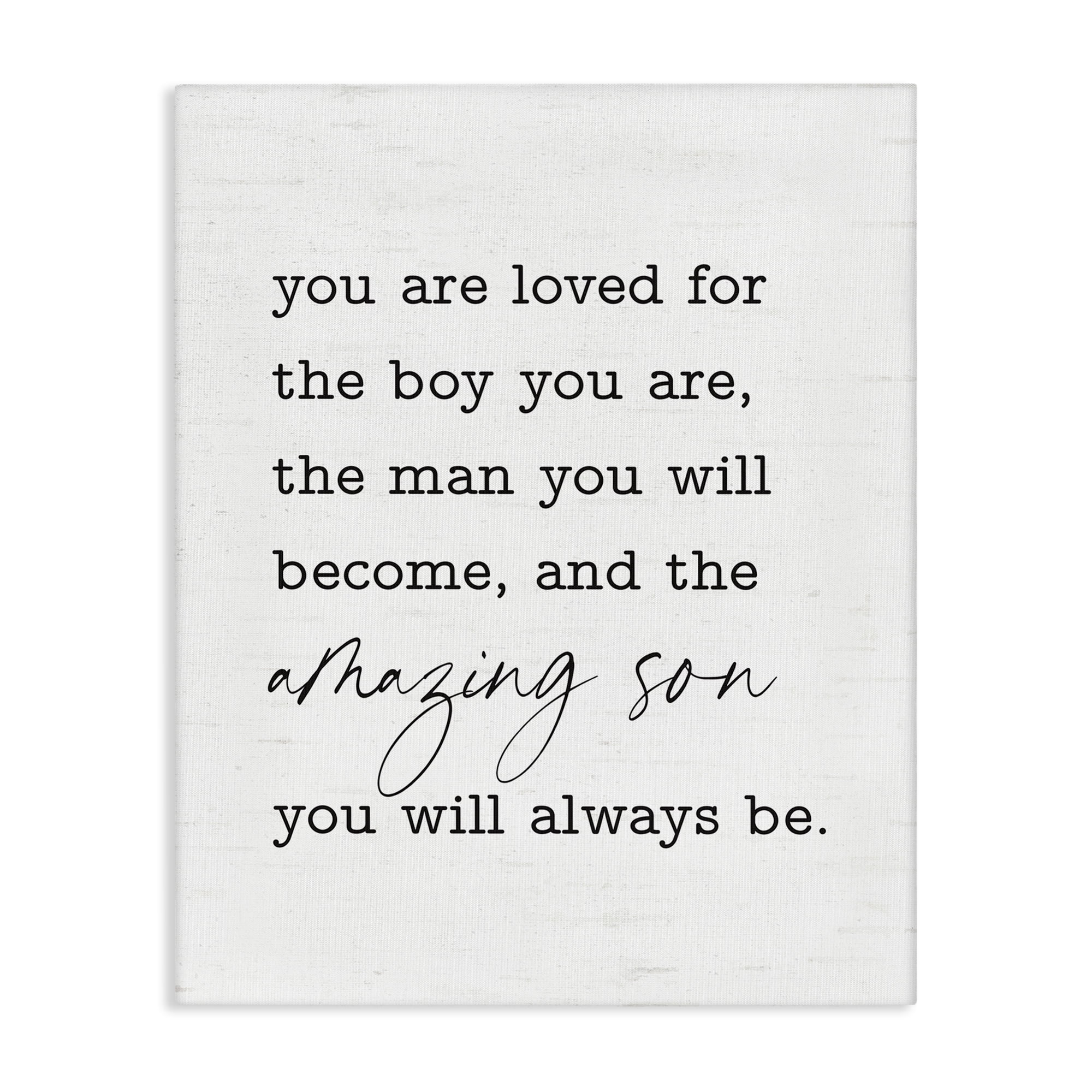 Stupell Industries Amazing Son Sentiment Text & Numbers Painting Wrapped Canvas Art Print Wall Art, 30 x 40