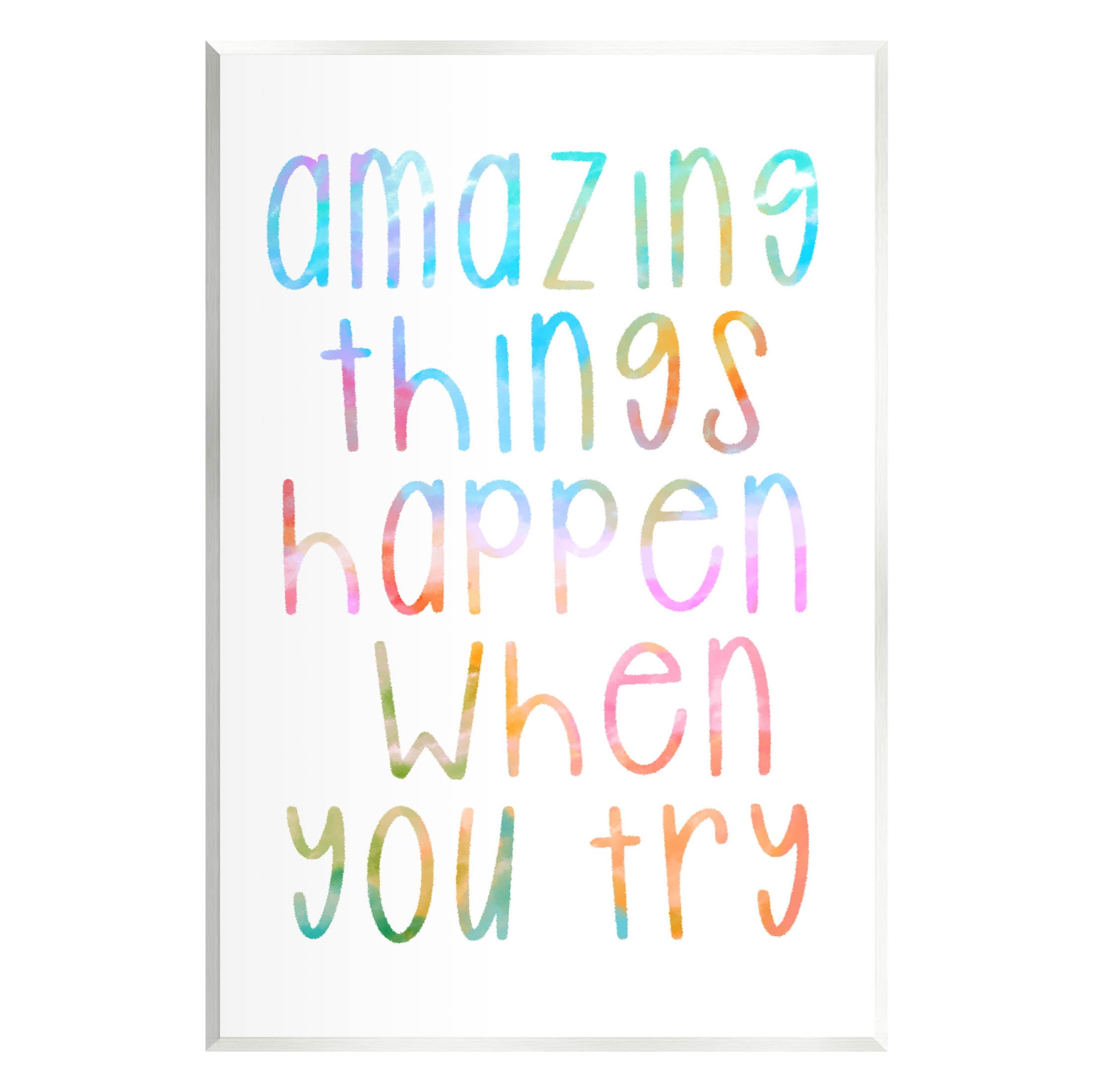 Stupell Industries Amazing Things Happen Phrase Graphic Art Unframed Art Print Wall Art, Design by Lil' Rue