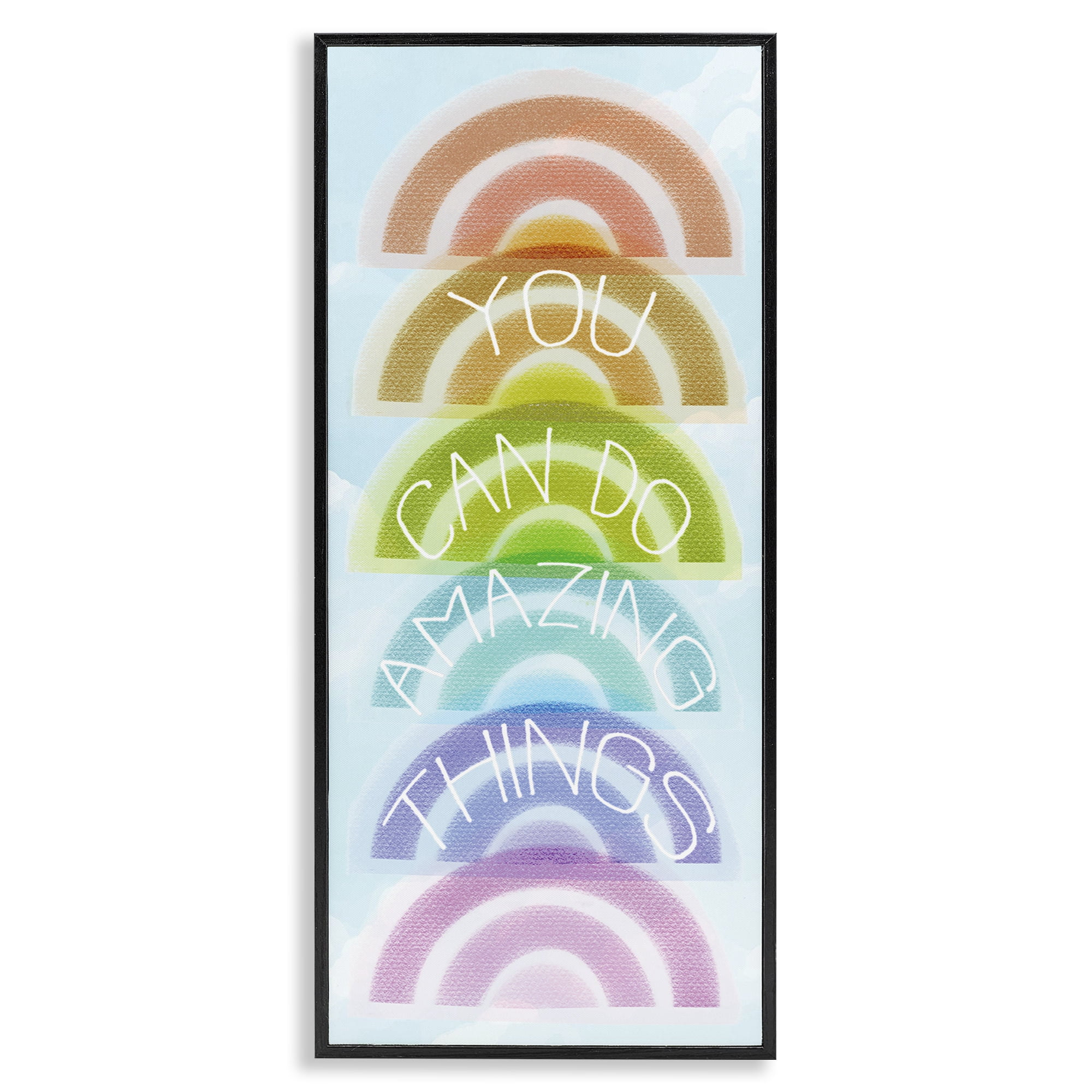 Stupell Industries Amazing Things Rainbow Encouragement Black Framed Giclee Art, design by Lil' Rue