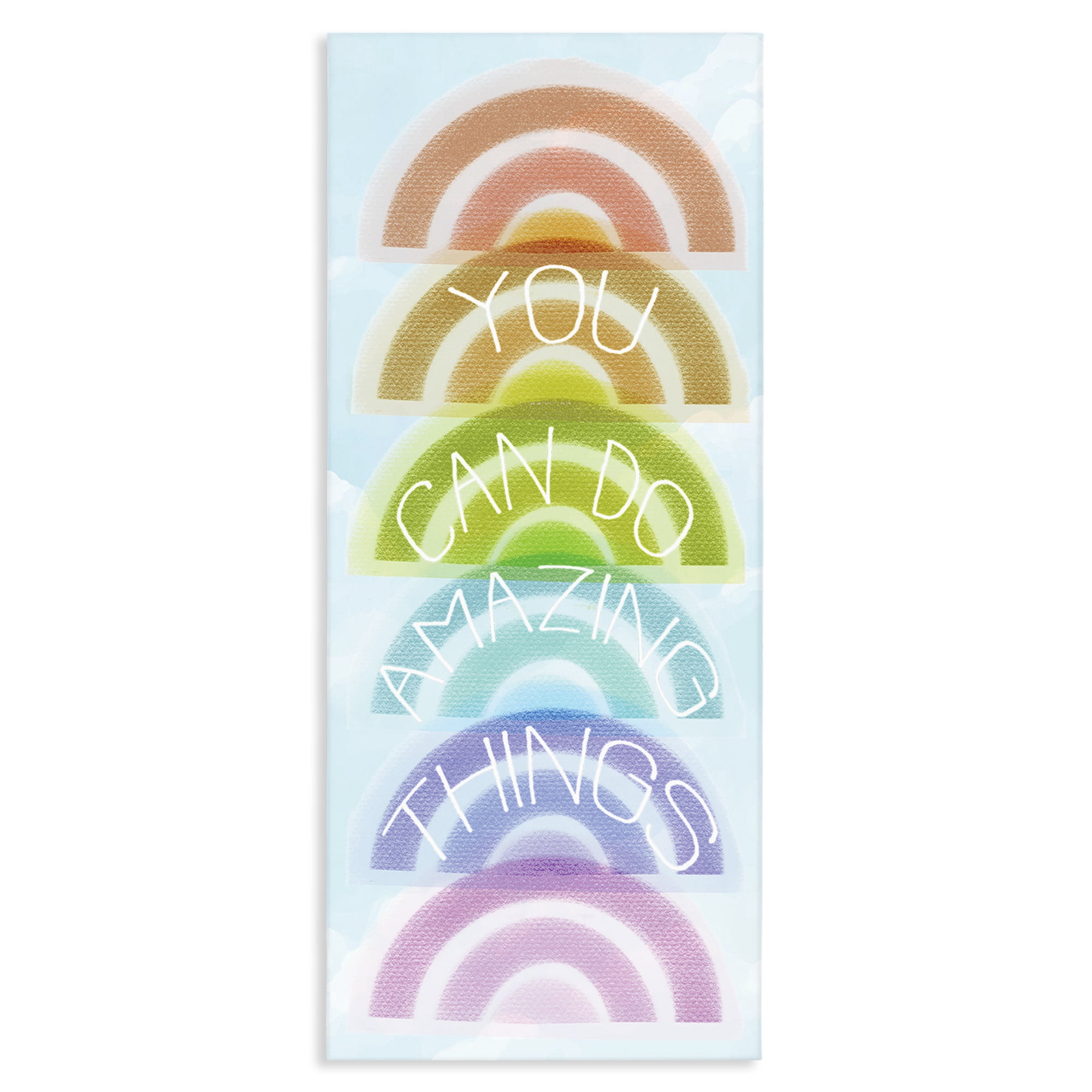 Stupell Industries Amazing Things Rainbow Encouragement Canvas Wall Art, design by Lil' Rue