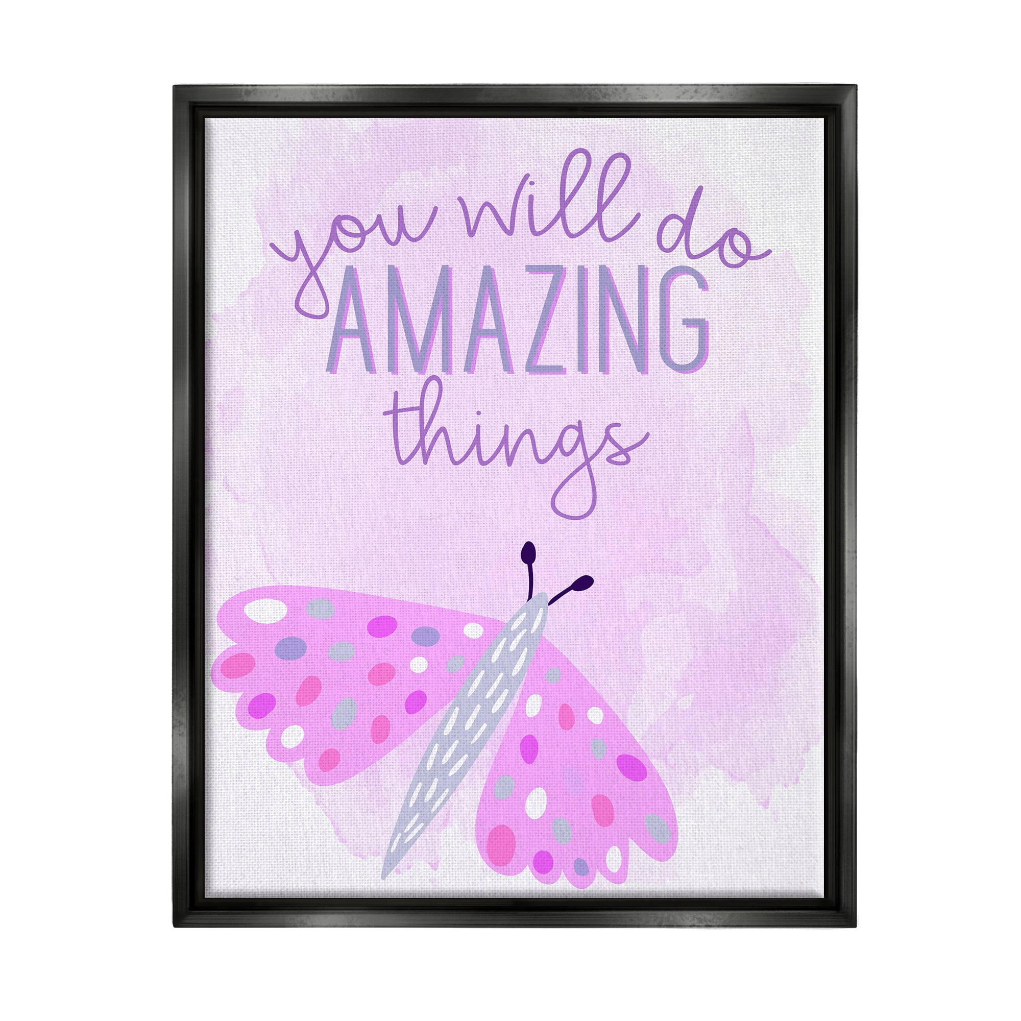 Stupell Industries Amazing Things Uplifting Phrase Animals & Insects Painting Black Floater Framed Art Print Wall Art